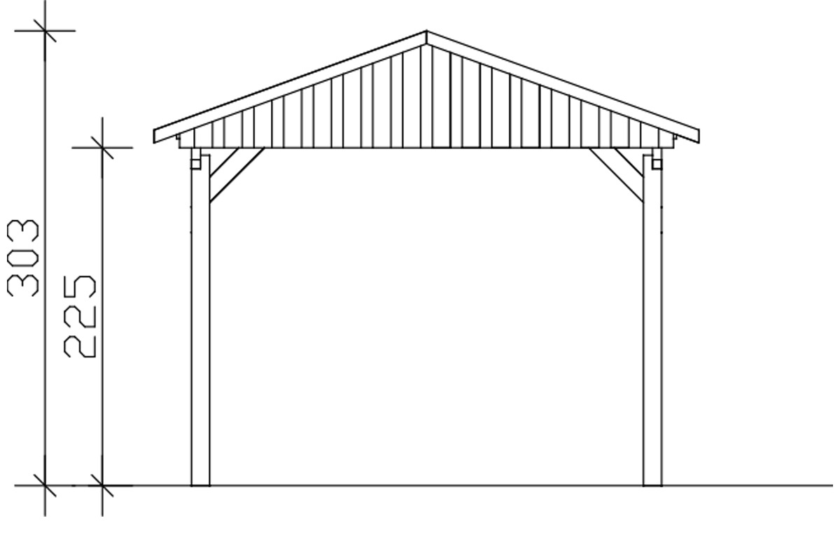 Skanholz Einzelcarport »Fichtelberg«, Leimholz-Nordisches Fichtenholz, braun, mit roten Schindeln