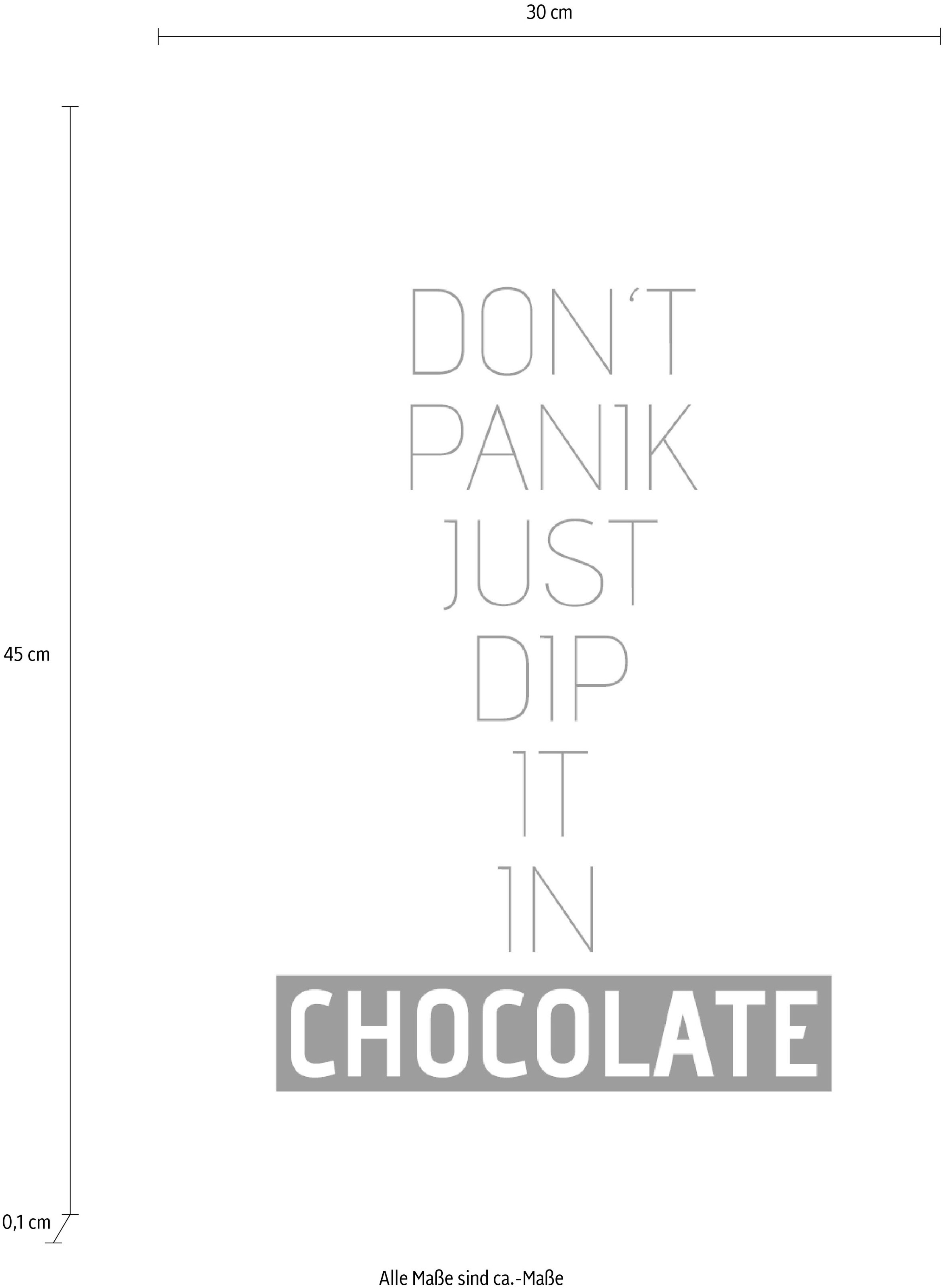 queence Wanddekoobjekt »CHOCOLATE«, Stahlschild, Blechschild, Spruch, Witzig, Wanddeko, retro, 20x30cm