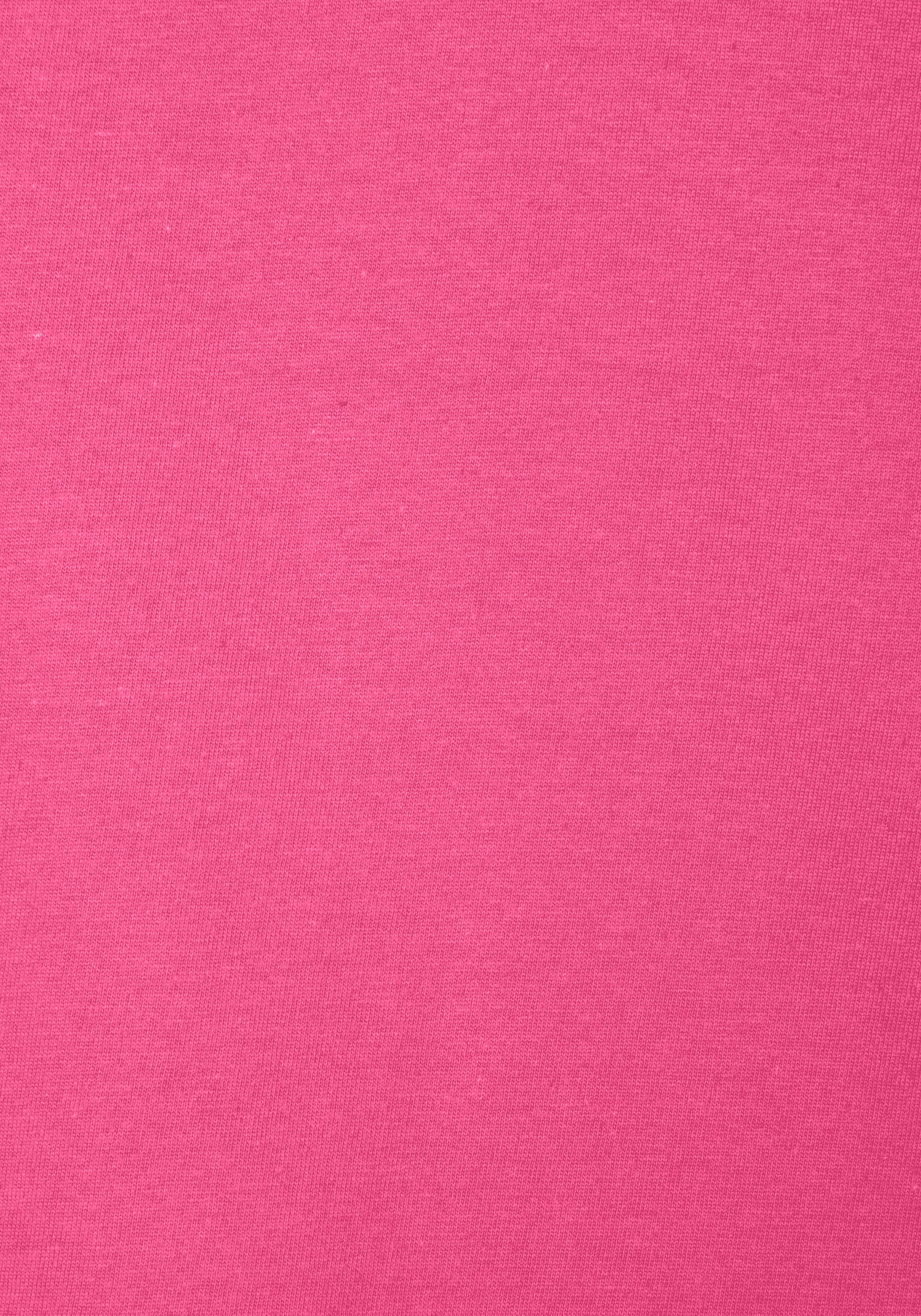 LASCANA Kurzarmshirt »mit glitzernem Strass-Design am Arm«, aus weicher Baumwoll-Qualität