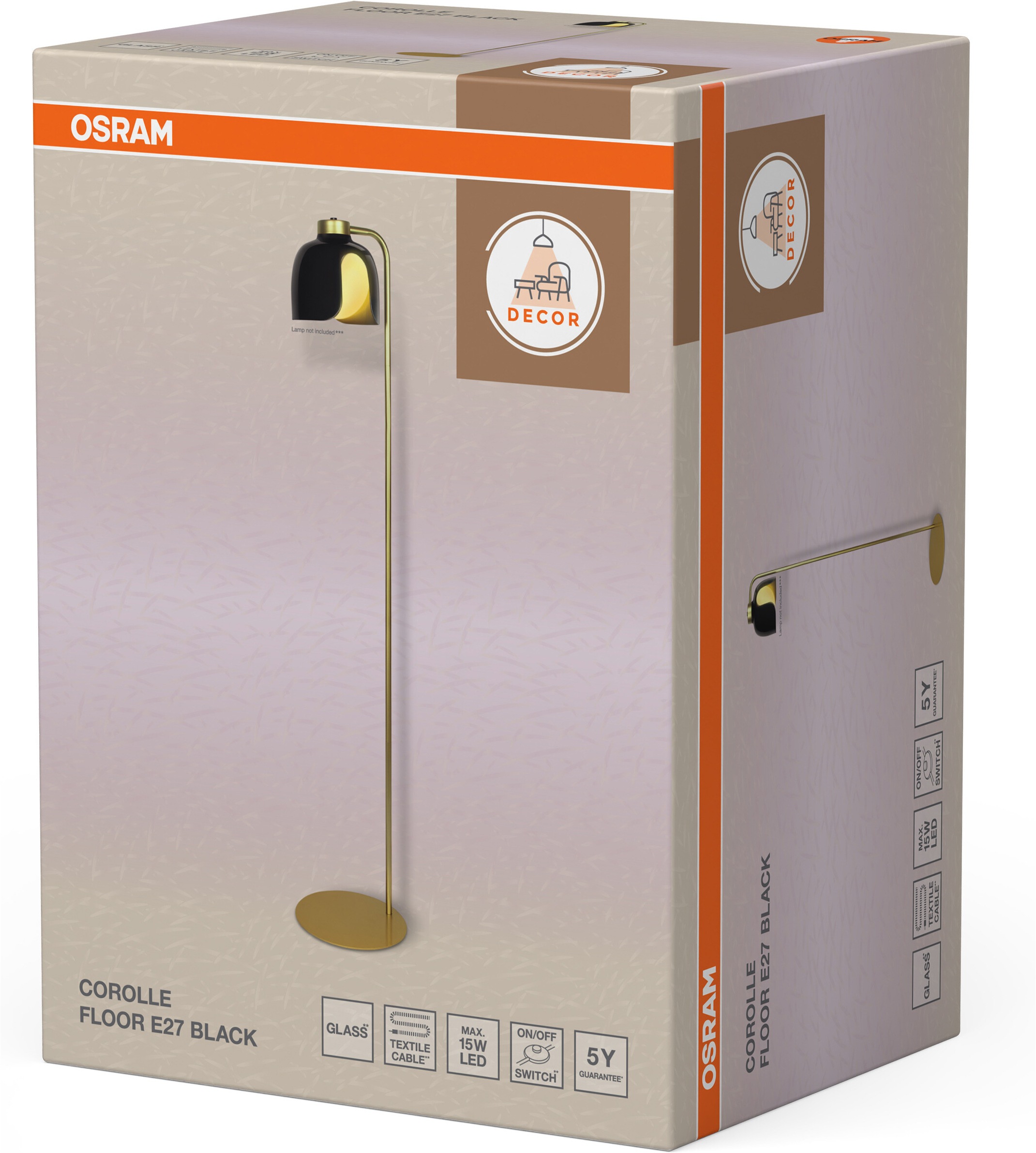 Osram Stehlampe »Decor Corolle« E27 1 Stk. Fassung E27, Stahl und Glas