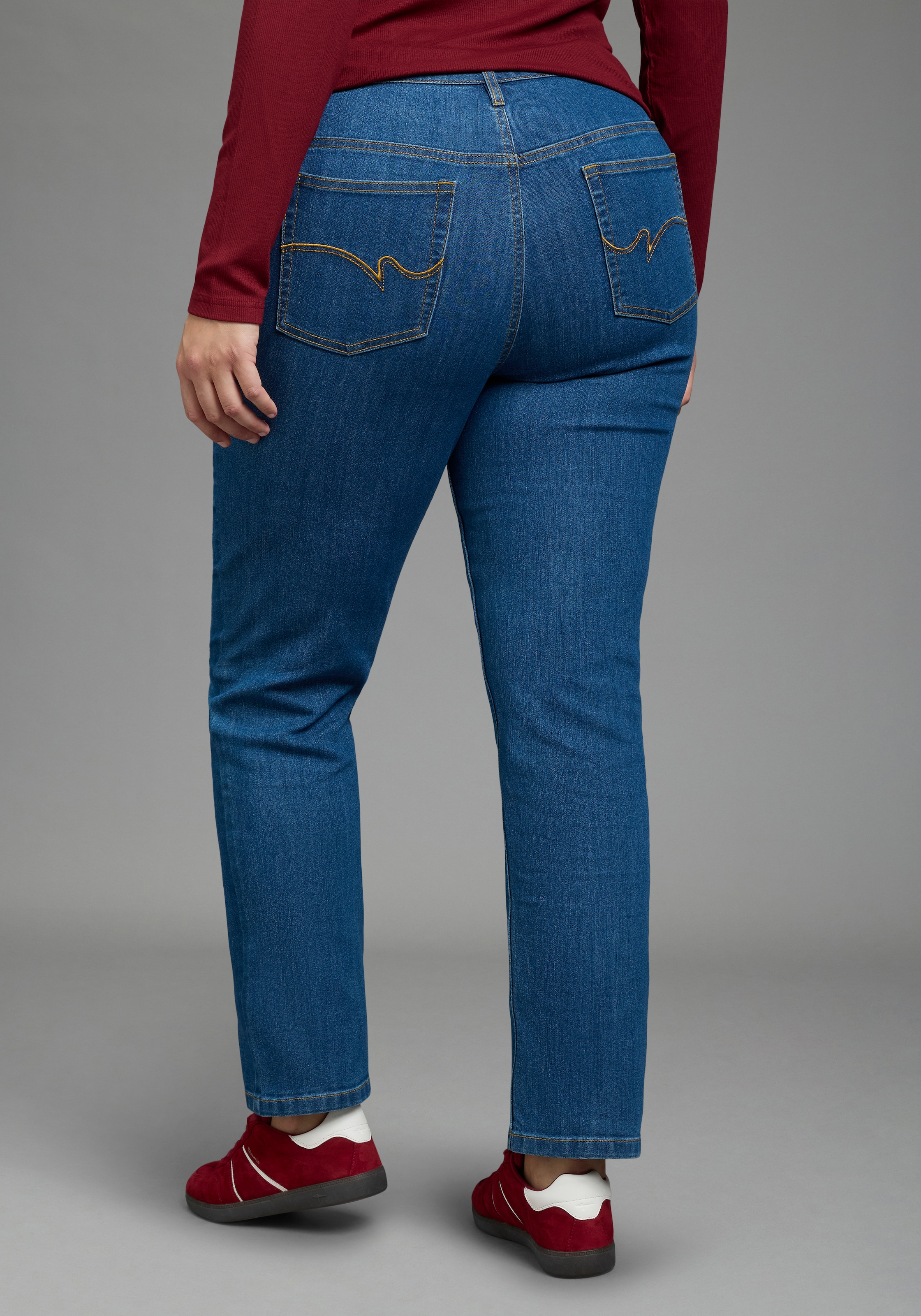 Laura Scott CURVE Gerade Jeans »Große Größen« Straight-Fit, gerader Beinverlauf, hohe Leibhöhe