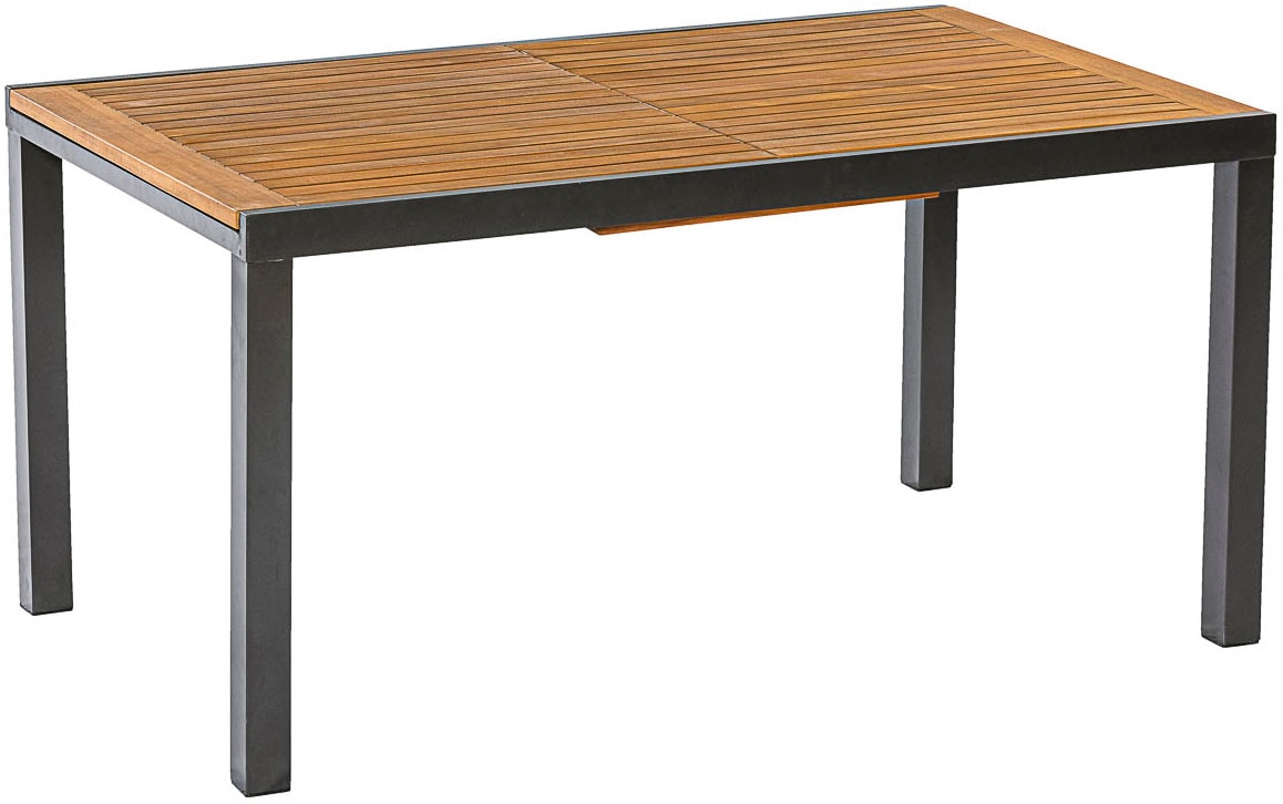 MERXX Garten-Essgruppe »»Tilos««, (Set, 7 tlg., Rückenabschluss und Armlehnen aus Akazienholz), Rückenlehne verstellbar durch Gasdruckfeder