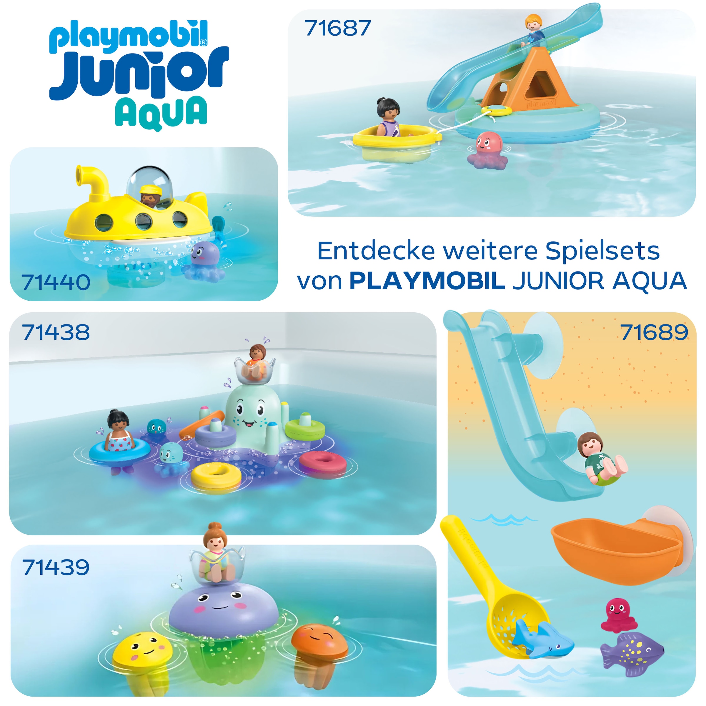Playmobil® Konstruktions-Spielset »Badeinsel mit Wasserrutsche (71687), JUNIOR«, (8 St.), Made in Europe