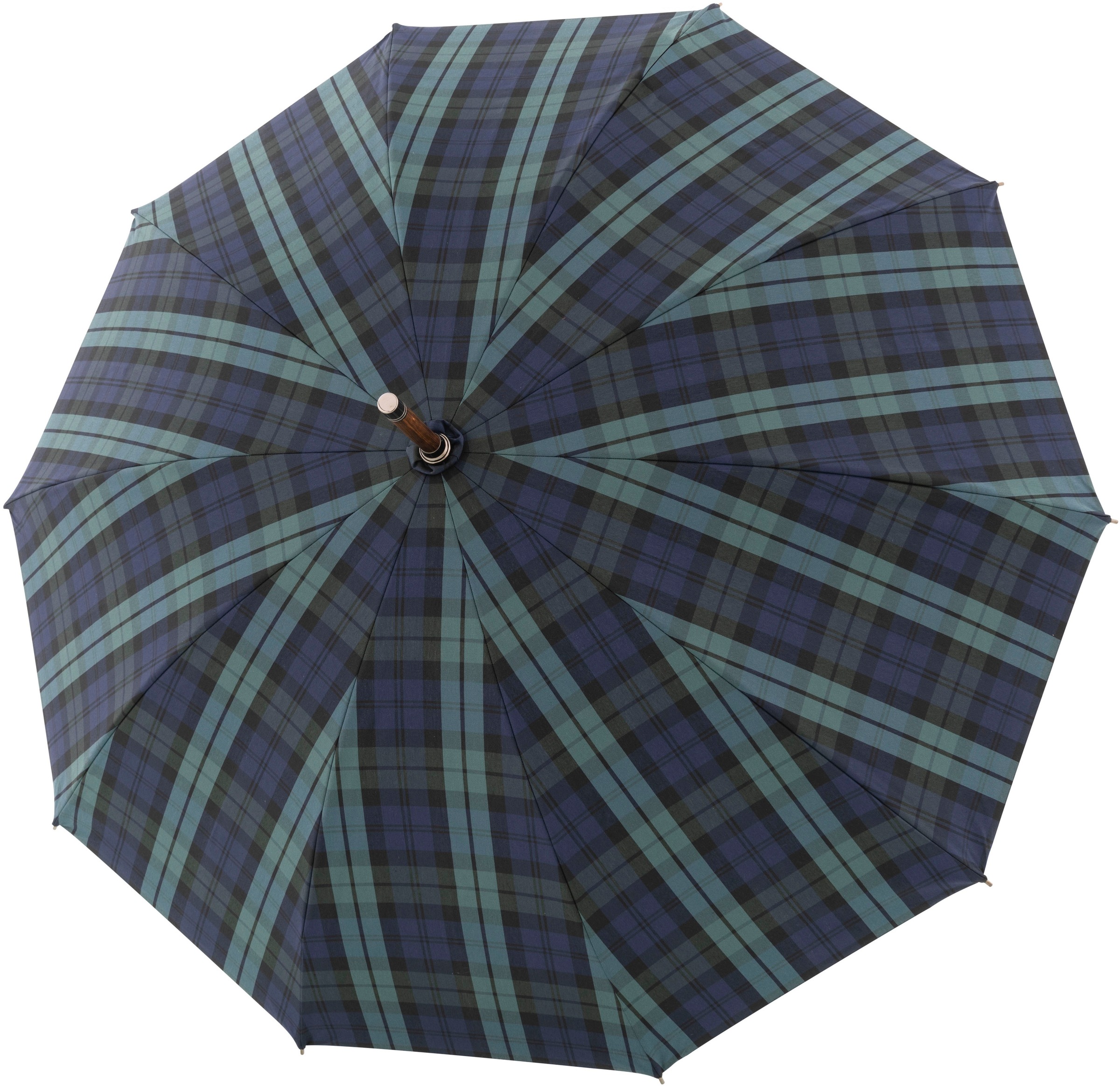 DOPPLER MANUFAKTUR Stockregenschirm »Zürs, kastanie karo grün/blau« Made in Europe grün/blau