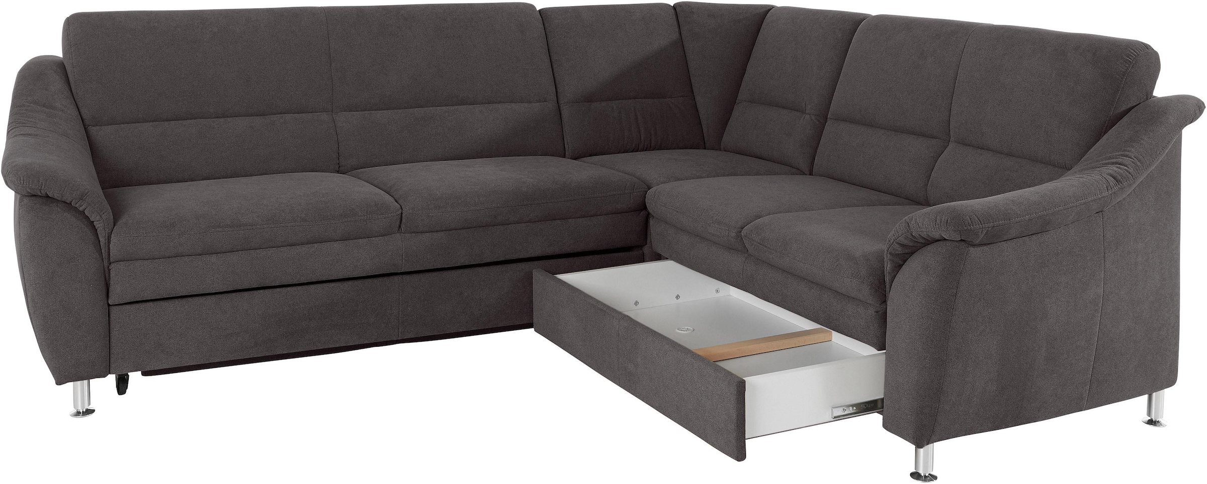 Places of Style Ecksofa »Cardoso L-Form«, Federkern, wahlweise mit Bett, Schubkasten, teilweise Relaxfunktion