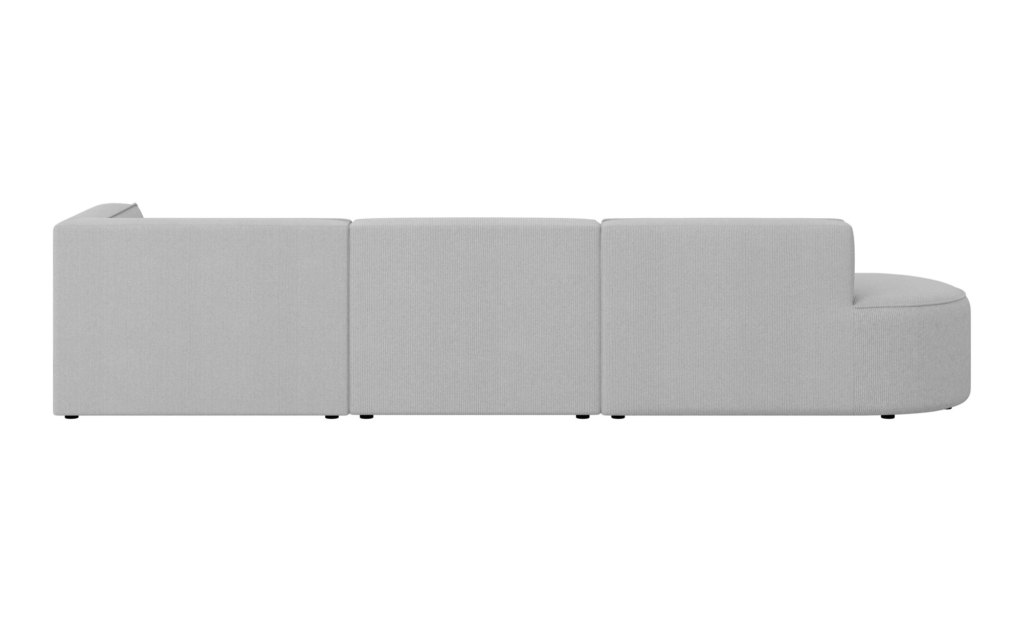 andas Ecksofa »EIVIND Designer Sofa mit Ottomane rechts/links, B/T/H: 343/159/72 cm«, L-Form mit Wellenunterfederung, auch in Feincord und Bouclé