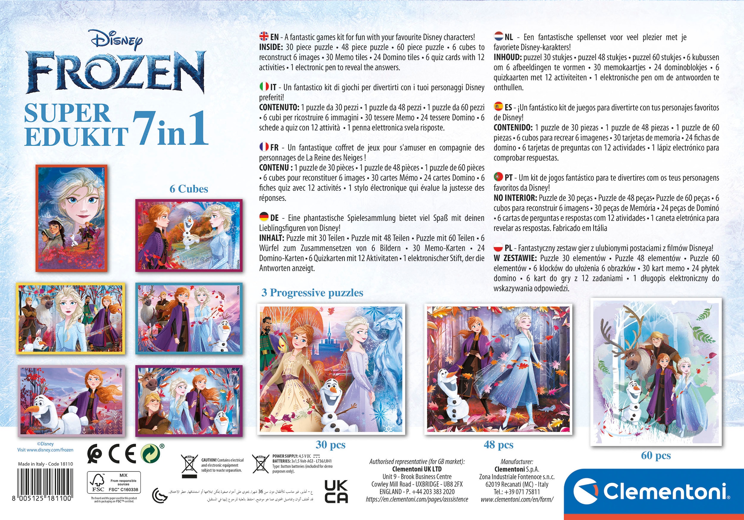 Clementoni® Puzzle »Super-Edukit 7in1, Frozen 2«, Made in Europe