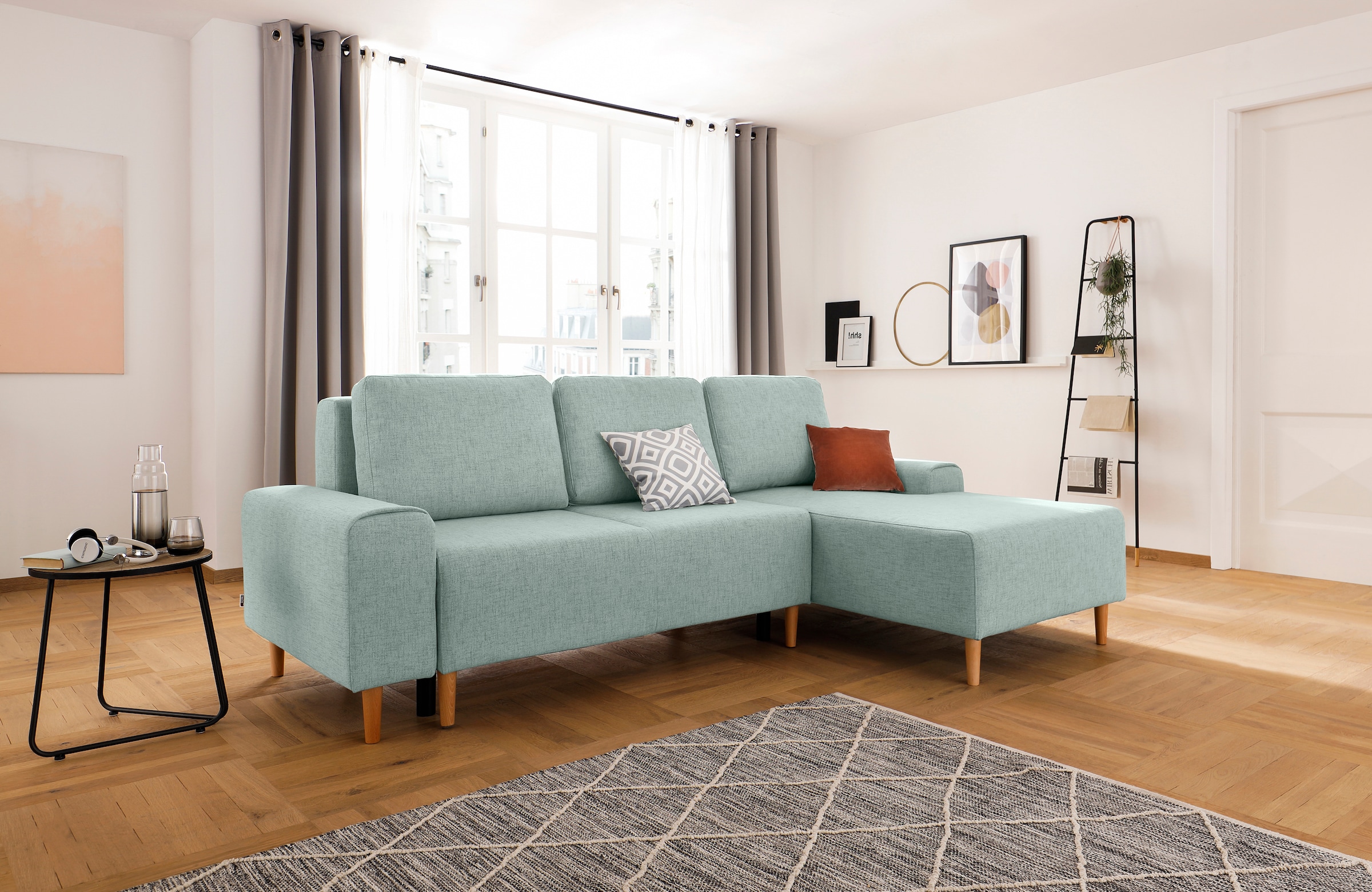 INOSIGN Ecksofa »Samu L-Form«, wahlweise mit Bettfunktion und Bettkasten