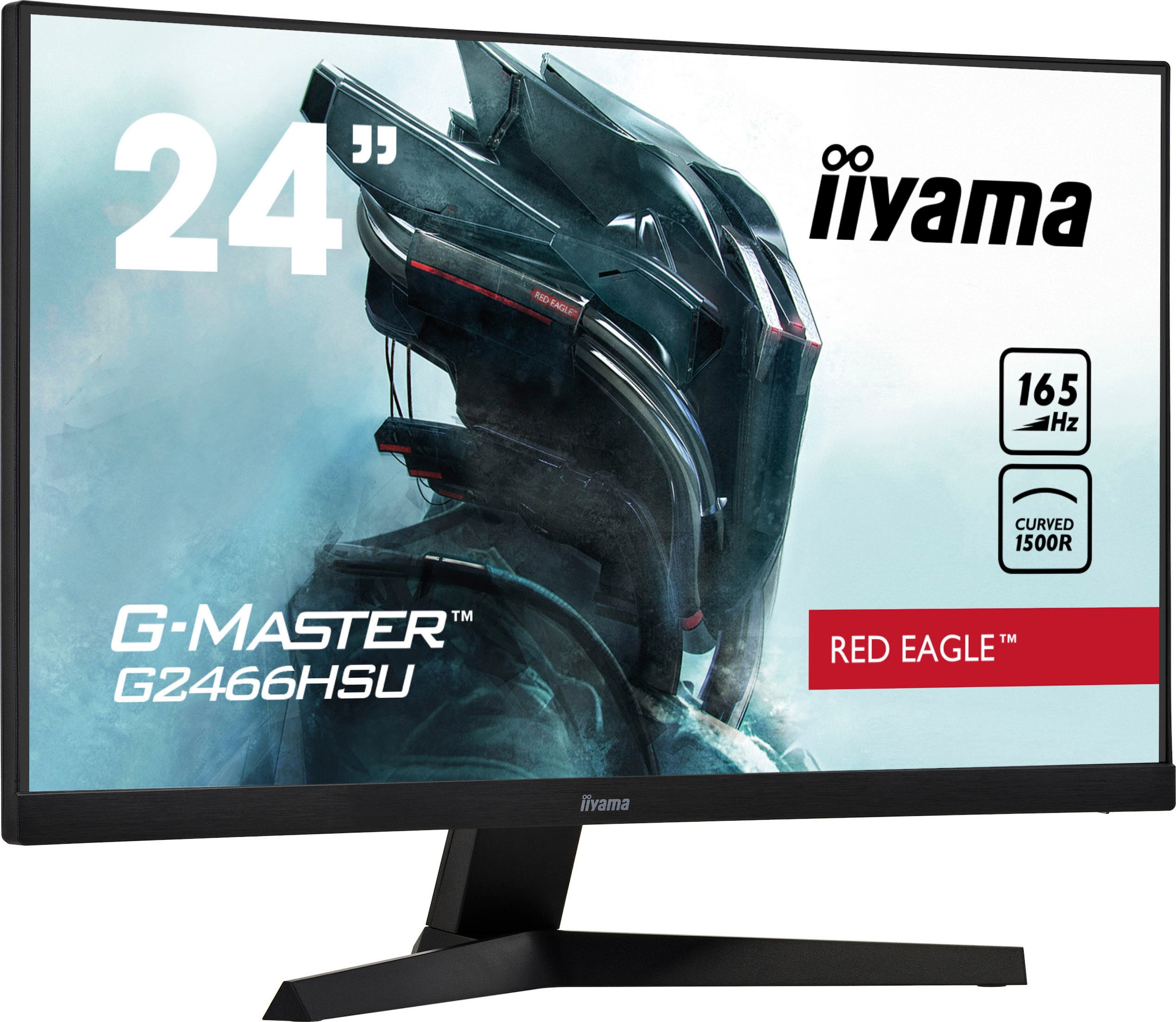 Iiyama Curved-Gaming-Monitor »G-MASTER G2466HSU-B1«, 60 cm/24 Zoll, 1920 x 1080 px, Full HD, 1 ms Reaktionszeit, 165 Hz