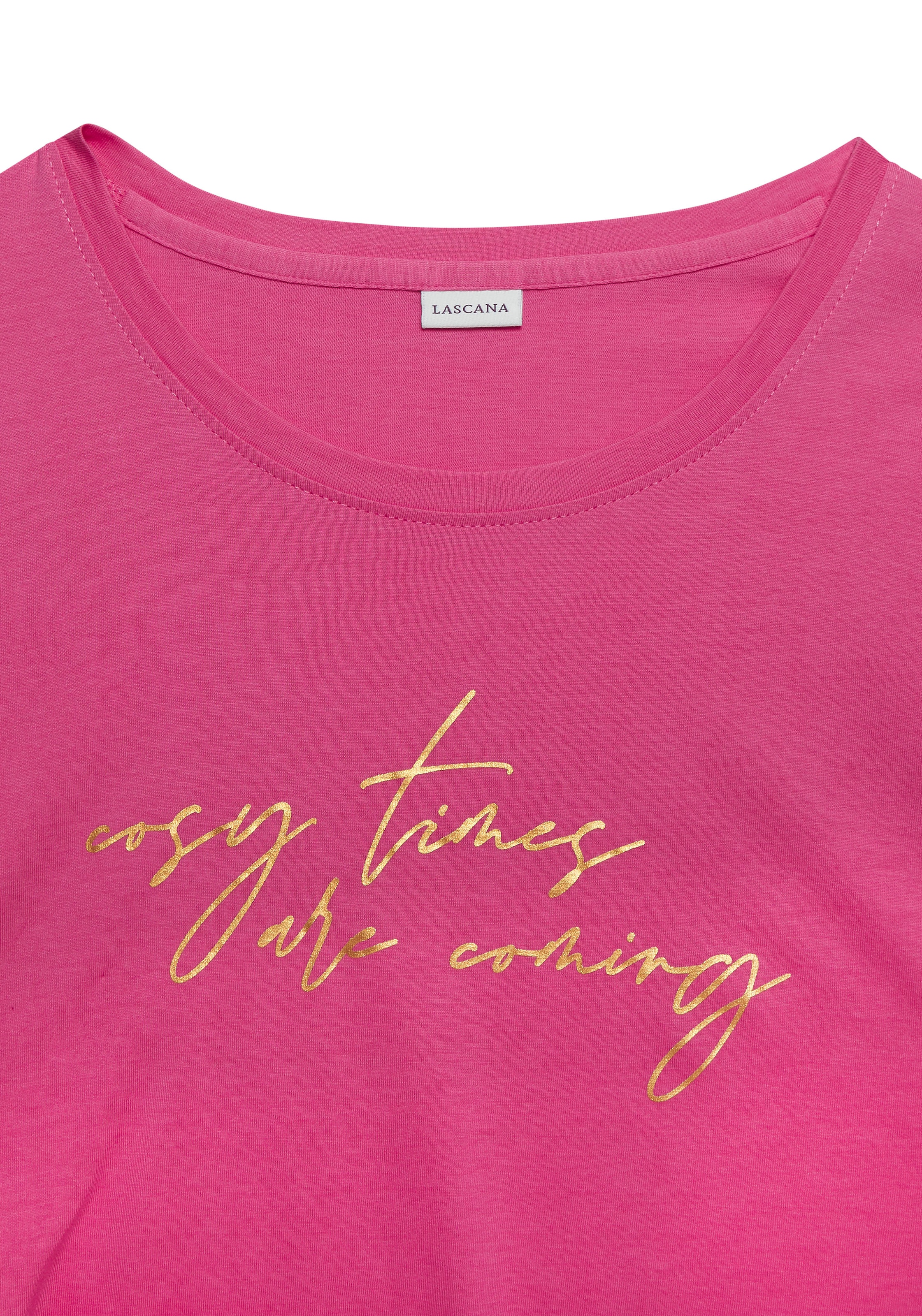 LASCANA Pyjamaoberteil, mit Folienprint