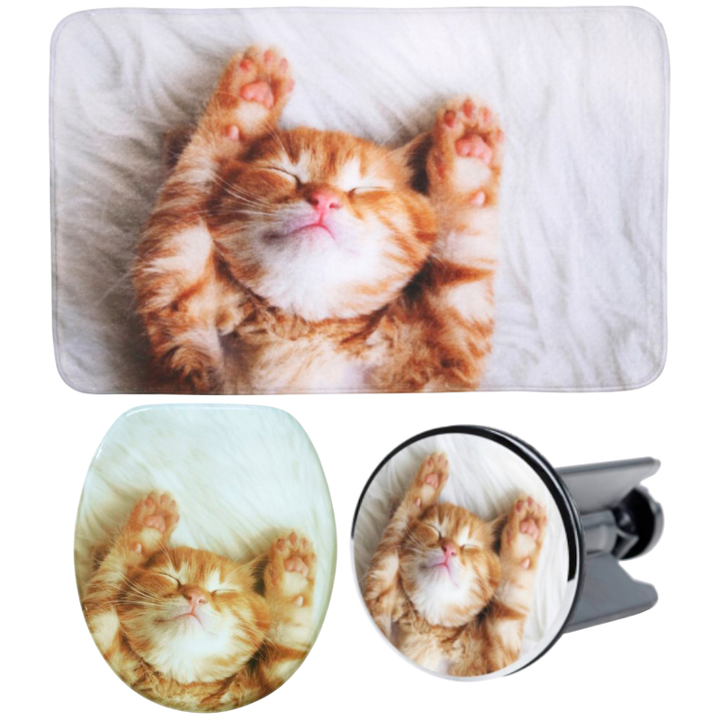 SANILO Badaccessoire-Set »Lilly« bestehend aus WC-Sitz, Badteppich und Waschbeckenstöpsel weiß-braun 0