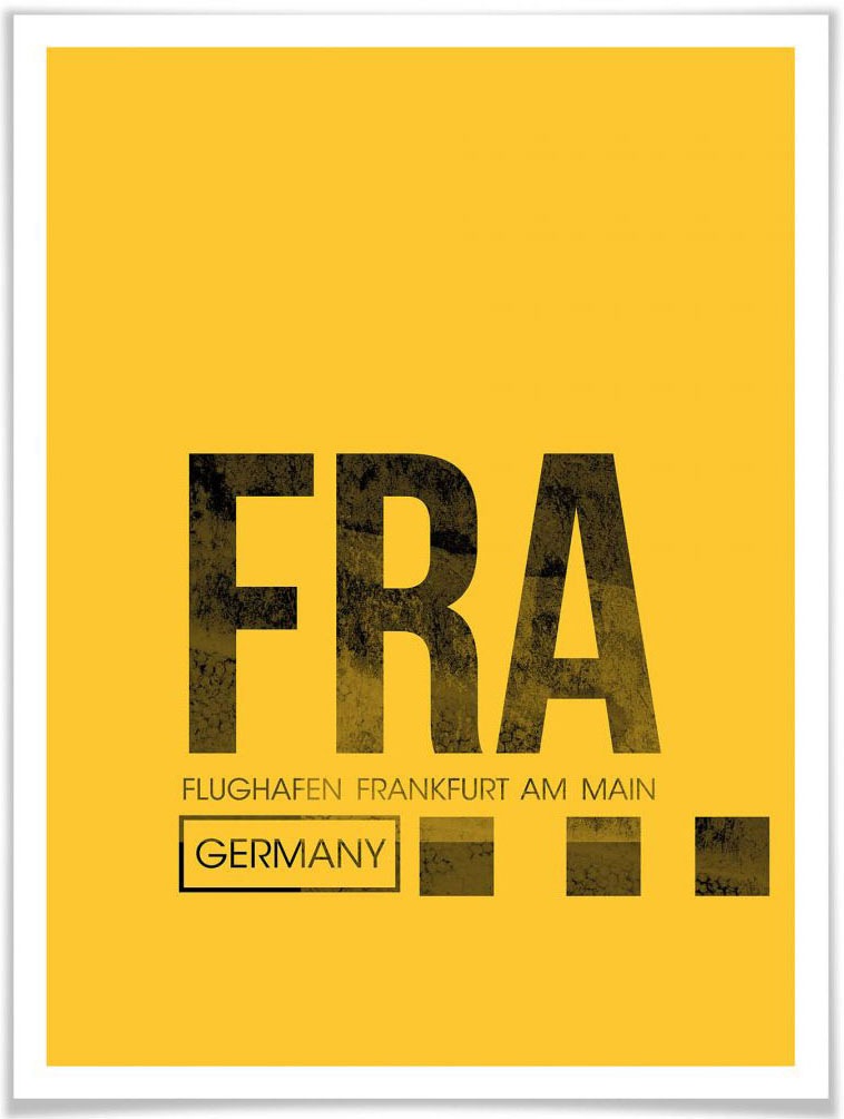 Wall-Art Poster »Wandbild FRA Flughafen Frankfurt«, Flughafen, (Set, 1 St.), Poster ohne Bilderrahmen