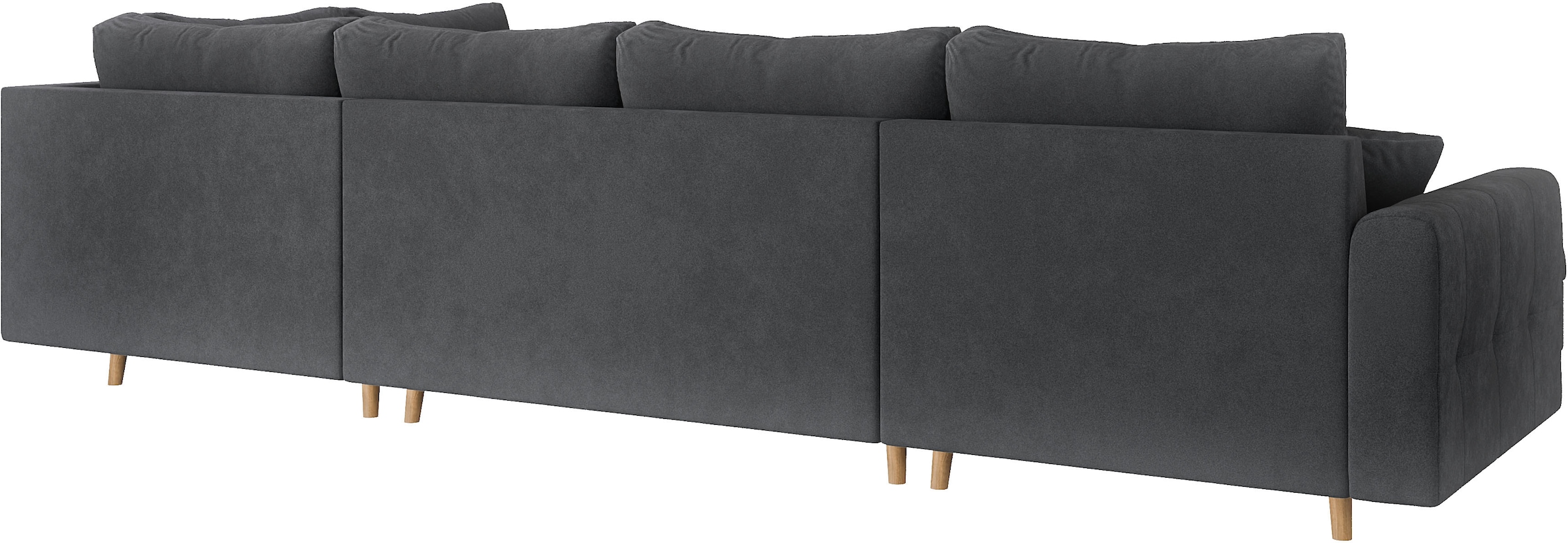 Home affaire Wohnlandschaft »CHARRE U-Form mit Ottomane, Maße B/T/H: 310/161/81 cm«, feine Steppung, lose Rücken- und Zierkissen, auch in Cord und Bouclé