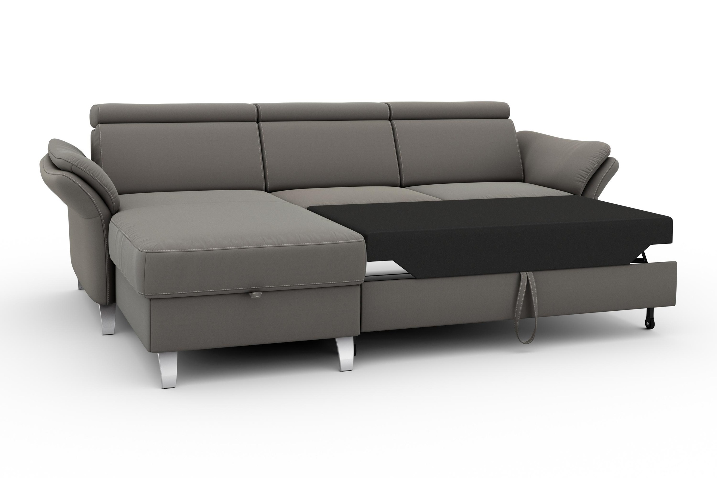sit&more Ecksofa »Vincenzo L-Form«, inklusive Kopfteilverstellung, wahlweise mit Bettfunktion, Bettkasten