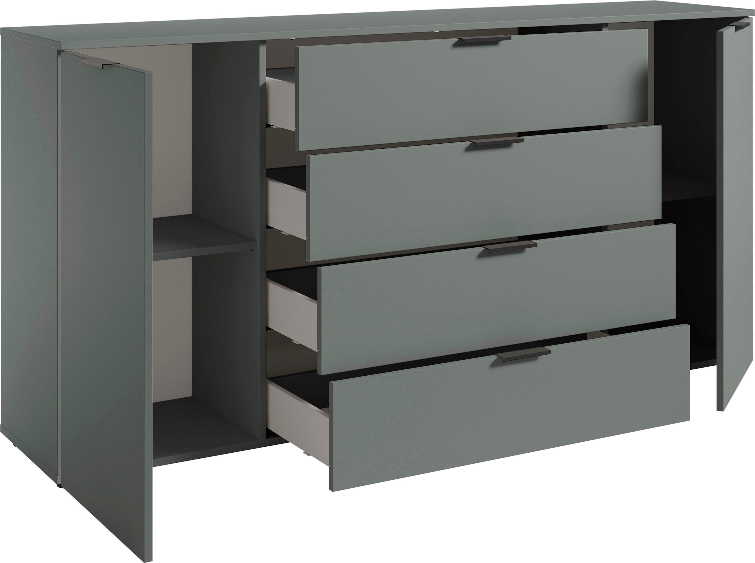 HBZ Sideboard »Linz Kommode, BxHxT 180x90x40cm«, (1 St.), Breite 180cm,Lip-Griff, Melaminbeschichtung