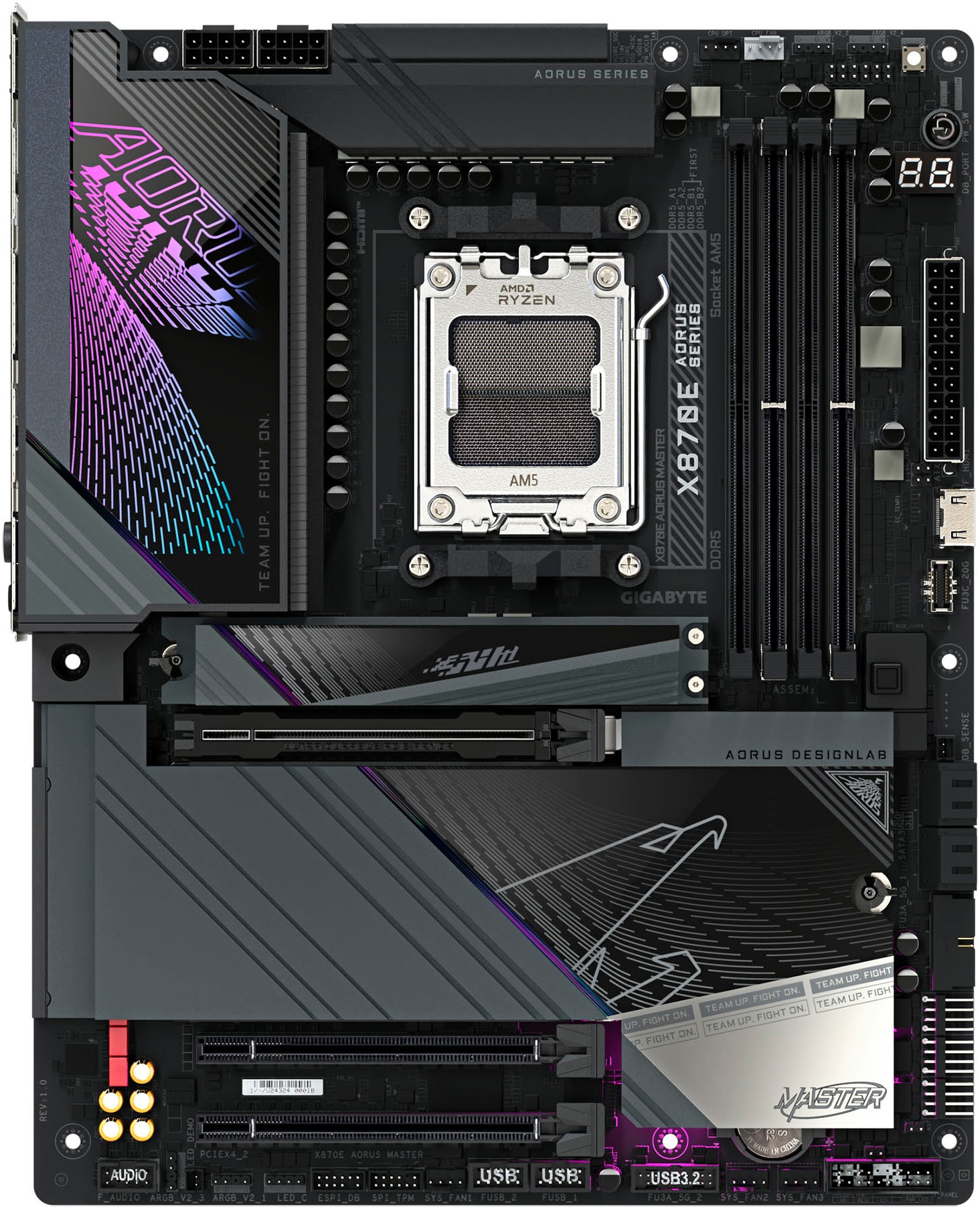 Gigabyte Mainboard »X870E AORUS MASTER Mainboard - Unterstützt AMD Ryzen 9000 CPUs, 16+2+2«