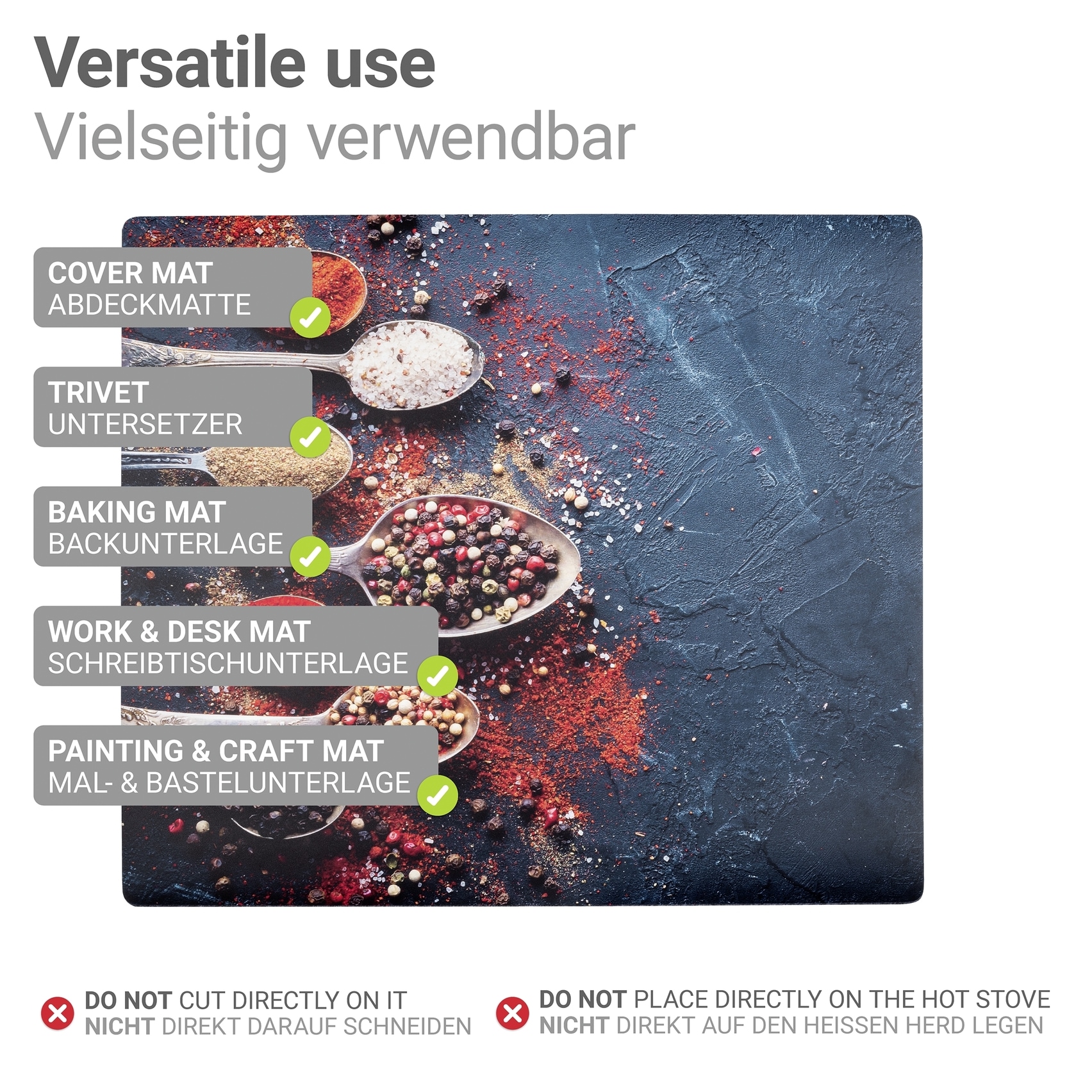 WENKO Herd-Abdeckplatte »Modell Pikant« Schutzmatte, Abdeckmatte für Kochfelder, Induktionsschutzmatte