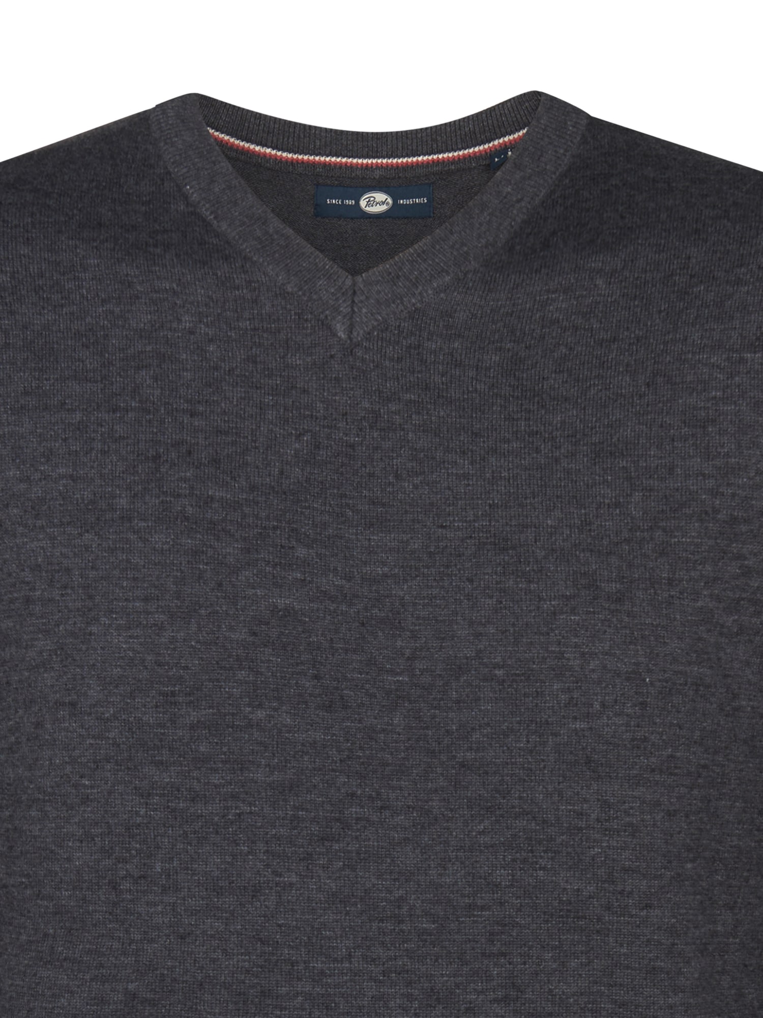 Petrol Industries V-Ausschnitt-Pullover »V-Neck Basi«, Materialmix mit Baumwollanteil