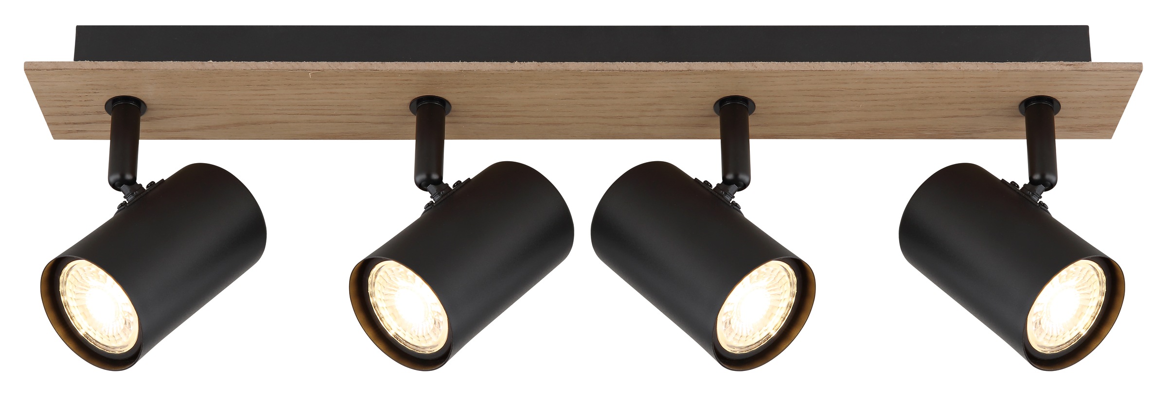 GLOBO LIGHTING Deckenstrahler »LINCA«, Leuchtmittel GU10 | ohne Leuchtmittel, Deckenspot/holzoptik/schwarz/Flur/Wohnzimmer