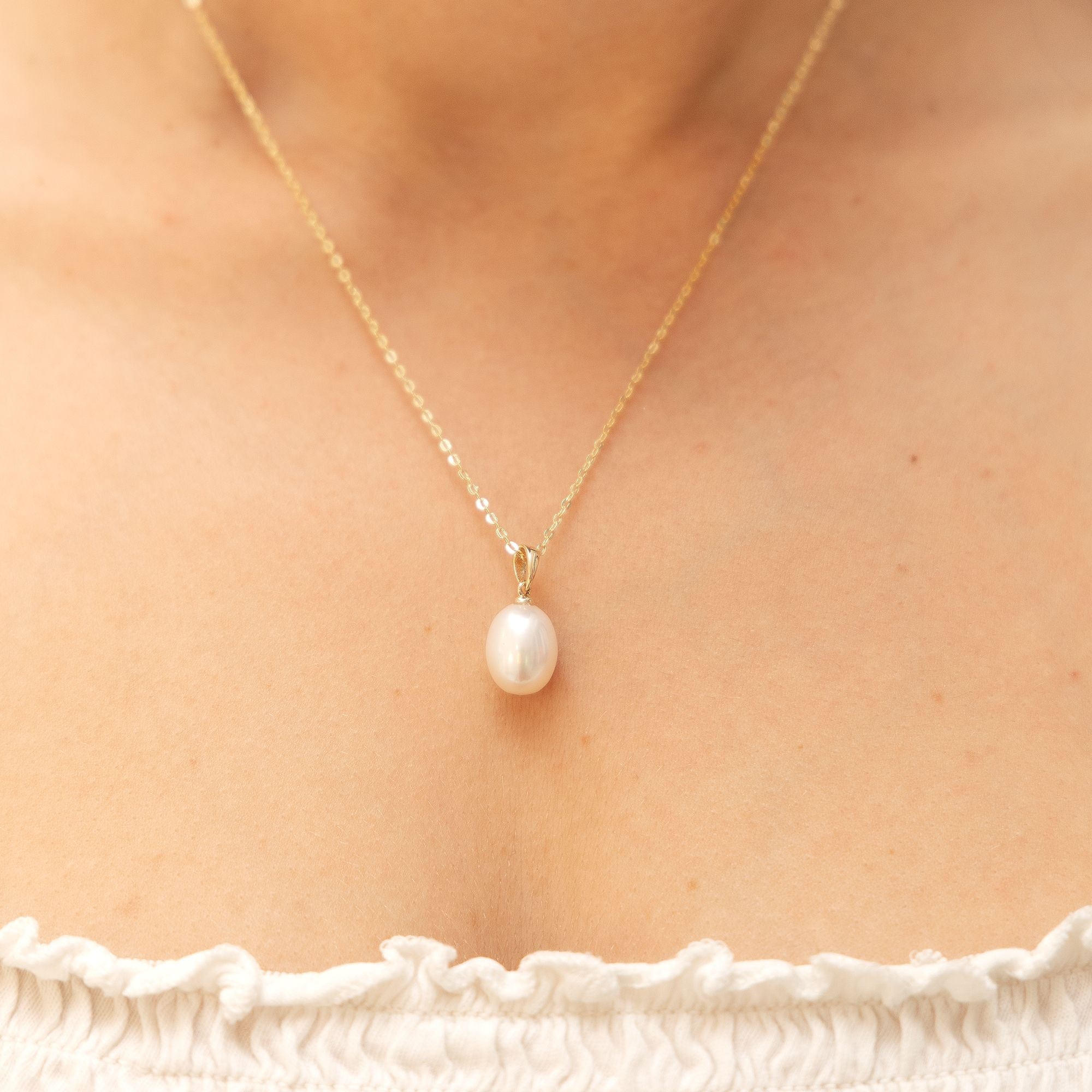 Fascination by Ellen K. Kette mit Anhänger »Gold 333 mit Perle weiß 8-9mm«