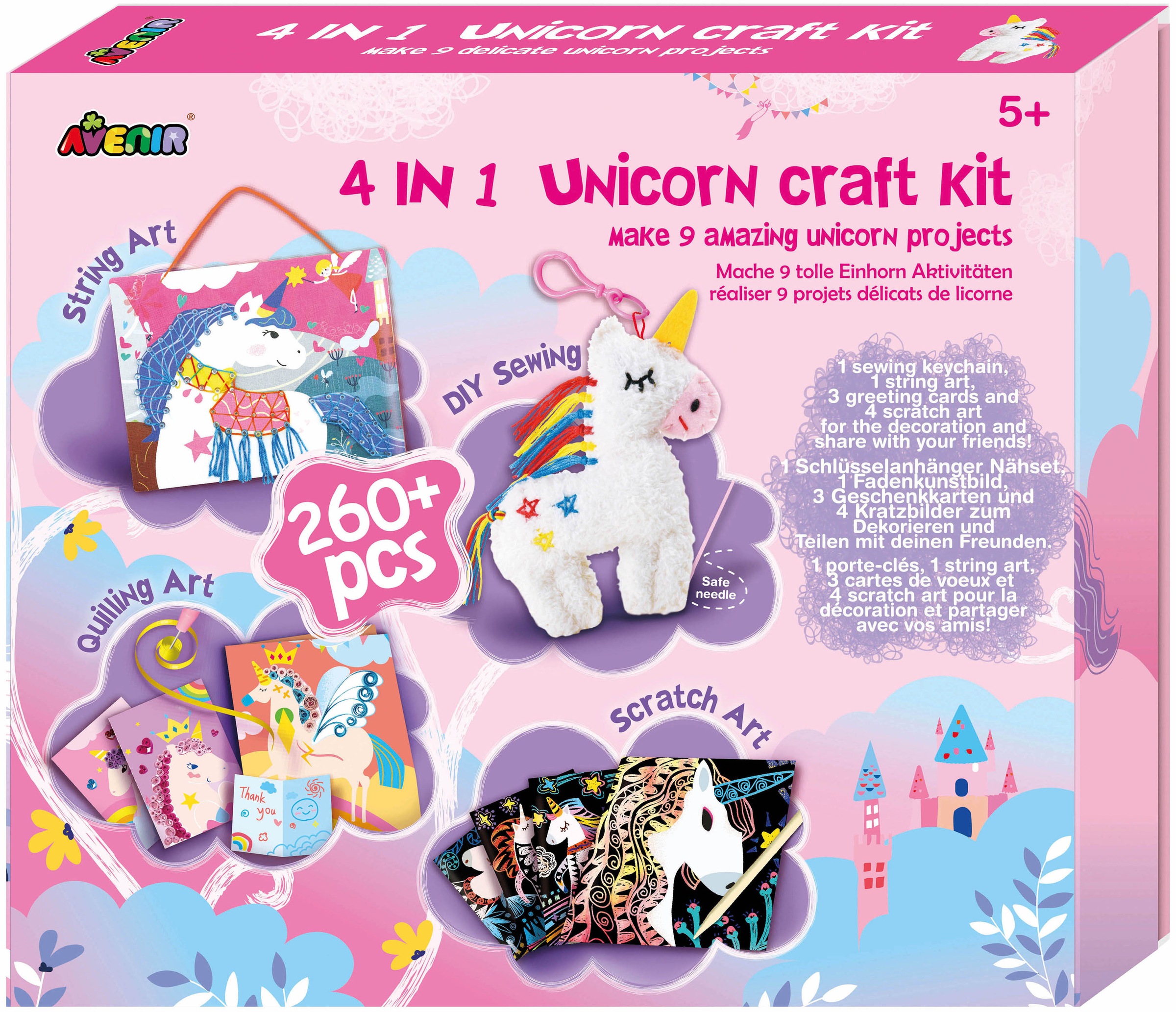 AVENIR Kreativset »Einhöhrner« bunt