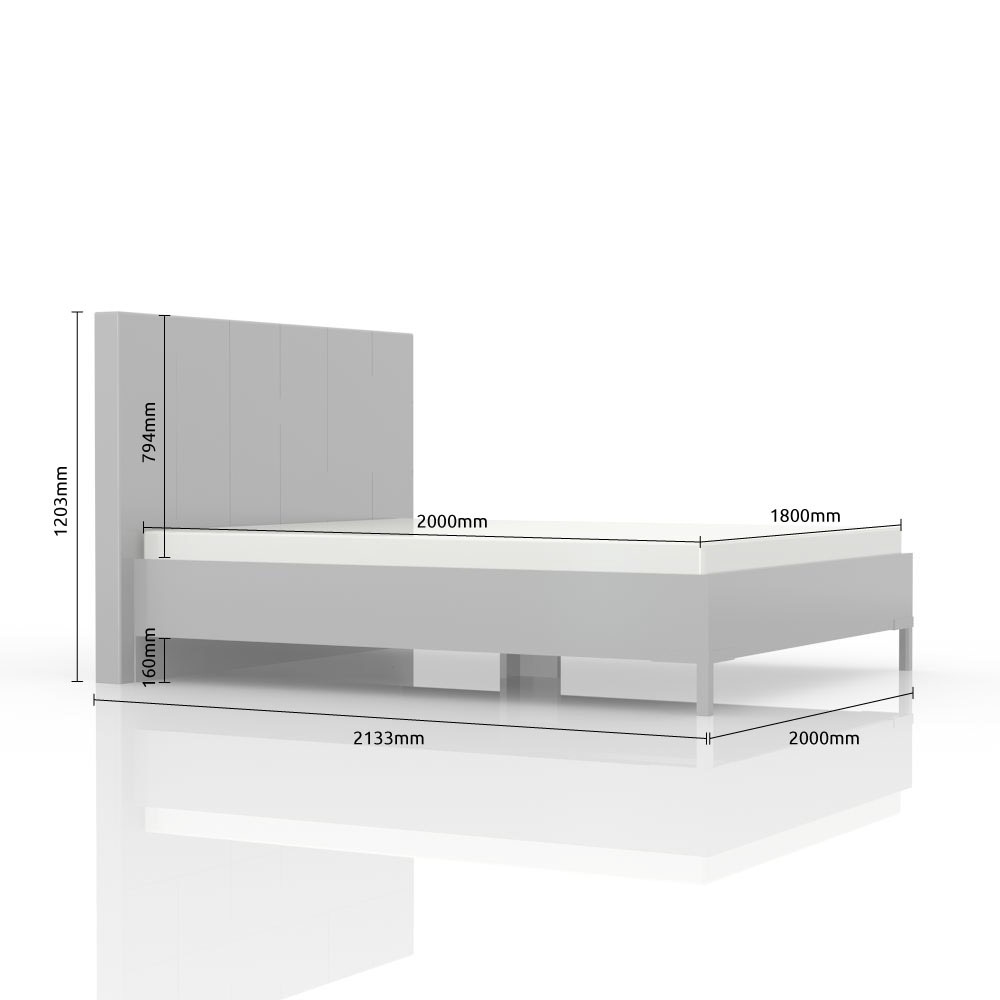 Places of Style Bett »Piano, Liegefläche 160x200 oder 180x200cm, FSC-zertifiziert«, mit gepolstertem Kopfteil, UV Lackierung hochglanz beige oder weiß