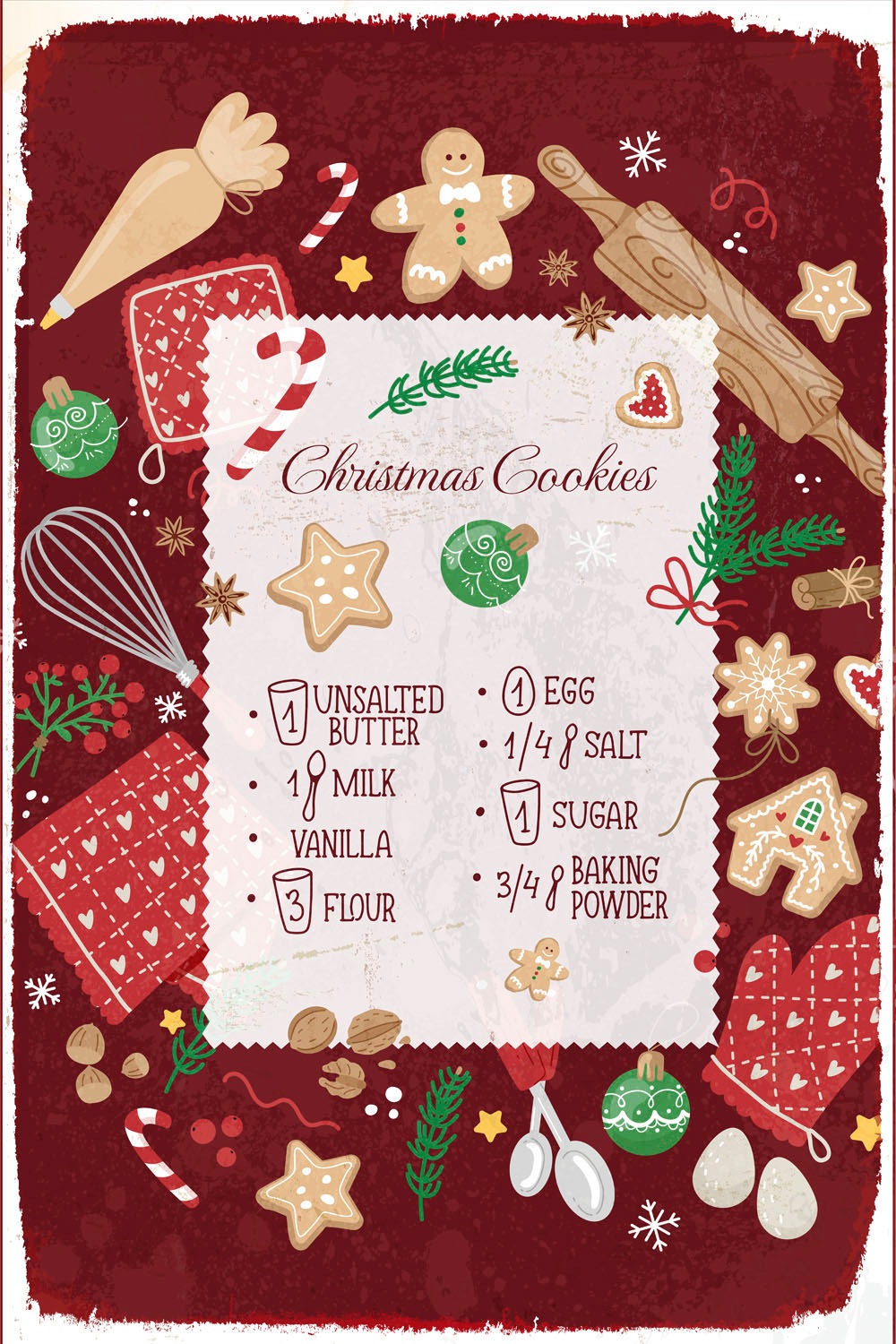 queence Metallbild »Christmas Cookies« Schriftzug | Schriftzüge | Weihnachten 1 Stk. tlg. Stahlschilder