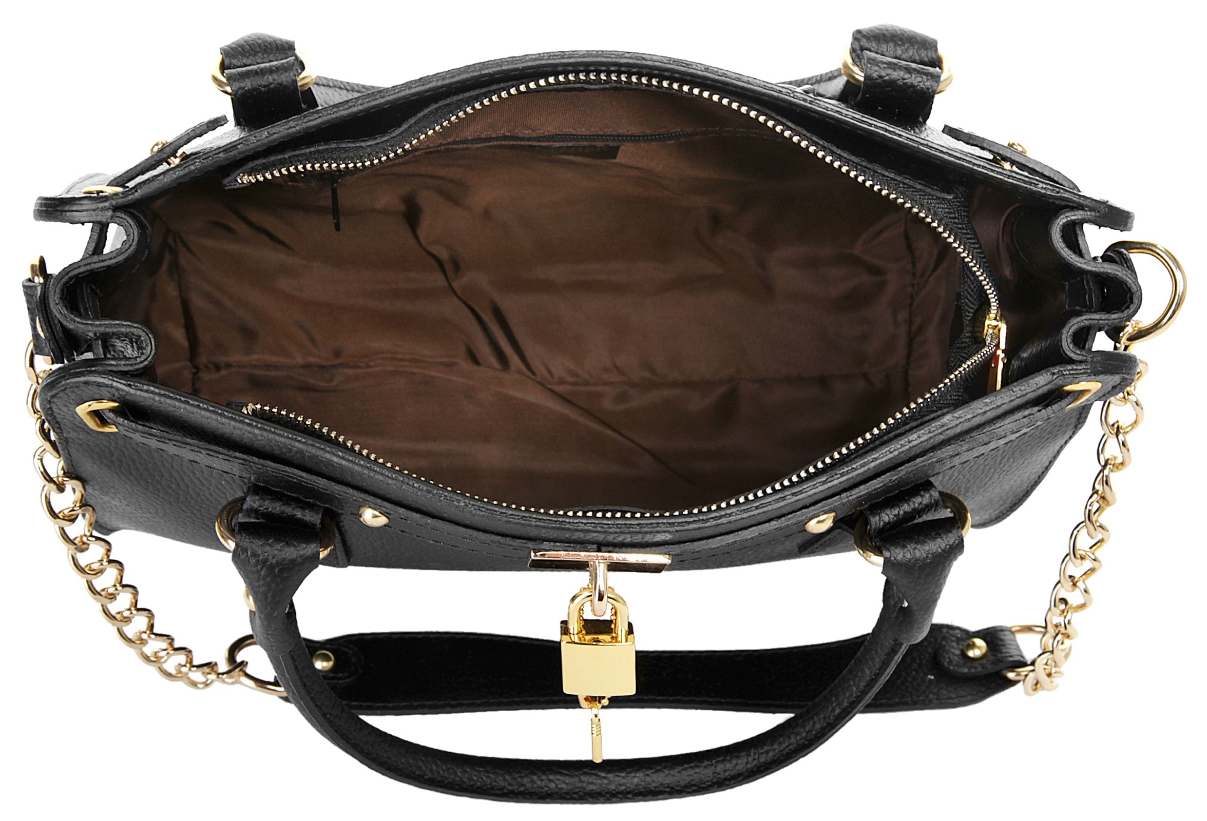 Cluty Henkeltasche, echt Leder, Made in Italy