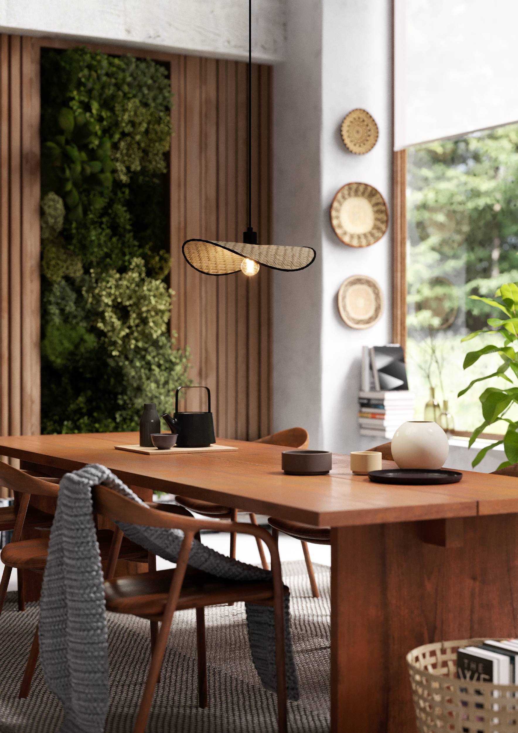 EGLO Hängeleuchte »Marywell Pendelleuchte, Wohnzimmerlampe aus Bambus und M günstig online kaufen