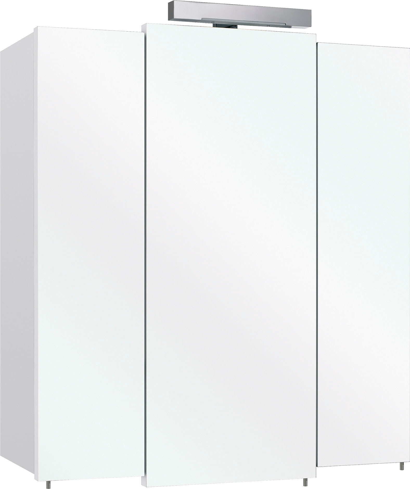 Saphir Badmöbel-Set »Quickset 3-teilig, Waschbeckenunterschrank mit LED-Spiegelschrank«, (3 St.), Waschplatz mit Hochschrank, 7 Türen, 1 Schublade, inkl. Türdämpfer