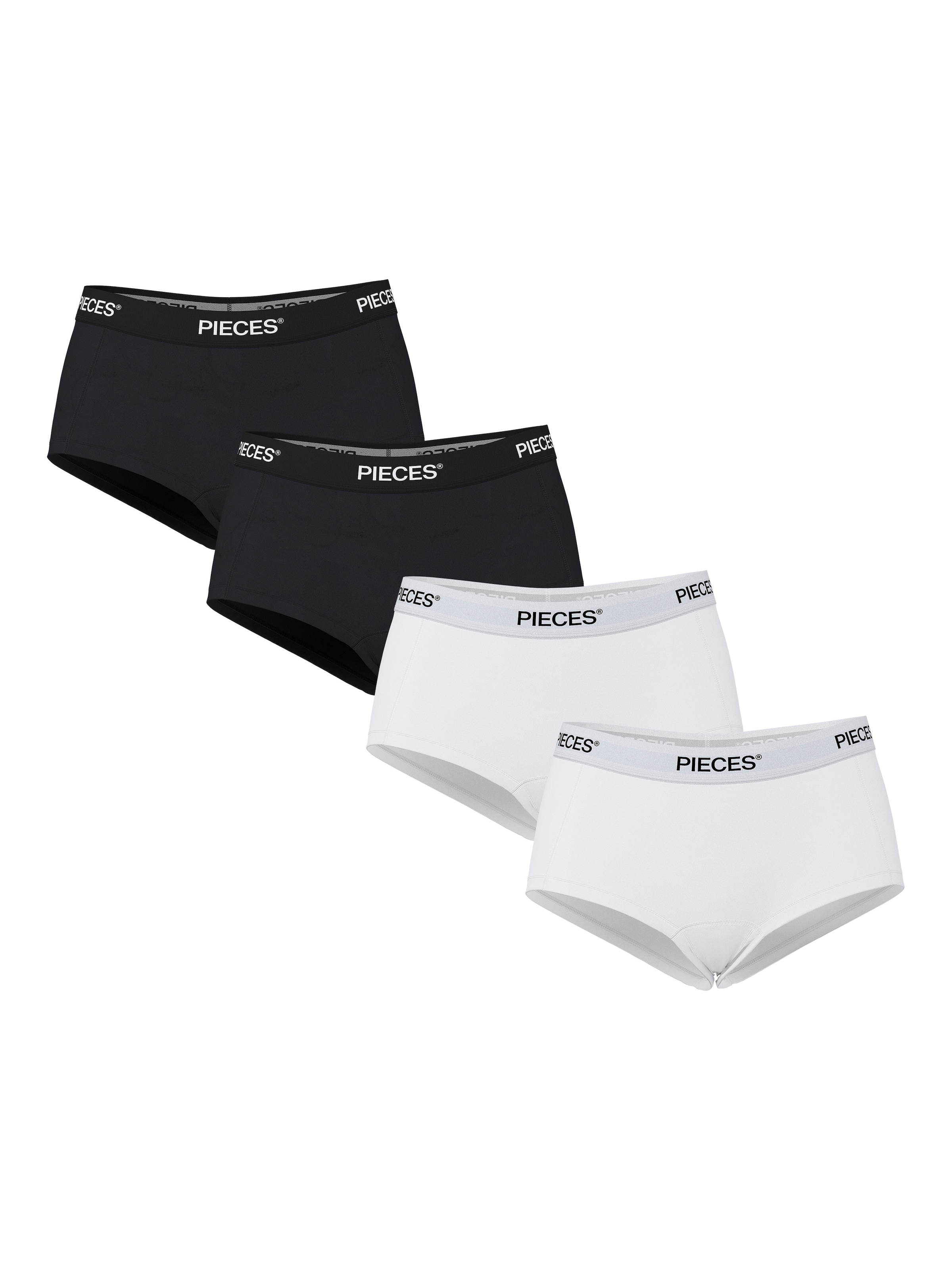 pieces Hipster »PCLOGO LADY 4 PACK SOLID NOOS BC« Packung, 4er-Pack, 4 Stk. Baumwollmischung