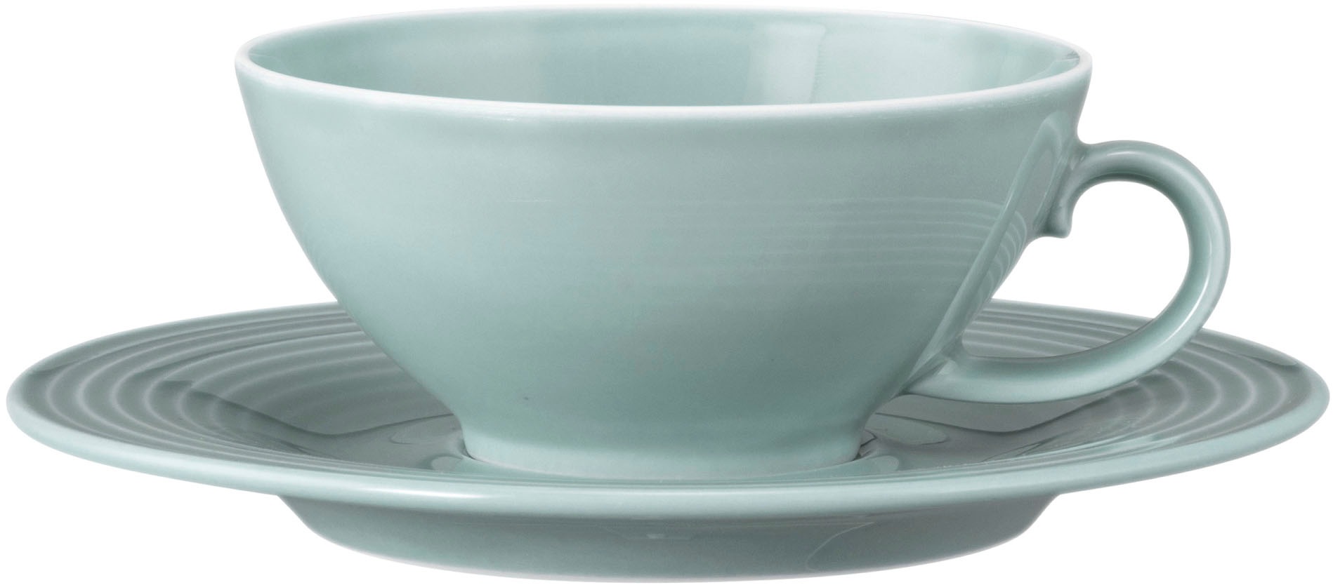 Seltmann Weiden Teeservice »Geschirr-Set Beat«, (Set, 18 tlg., 6 x Teeobertasse, 6 x Kombi-Untertasse klein, 6 x Brotteller), Teller, Tassen, Untertassen, Rillendekor, 18 Teile, für 6 Personen