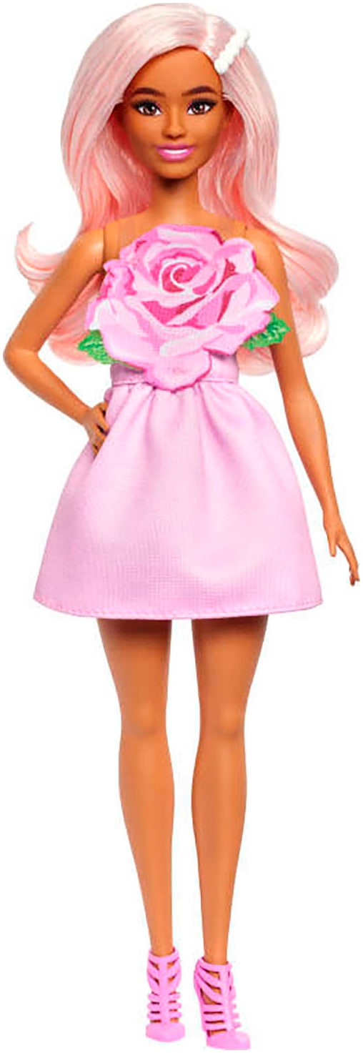 Barbie Anziehpuppe »Fashionista Puppe mit Rosenkleid«