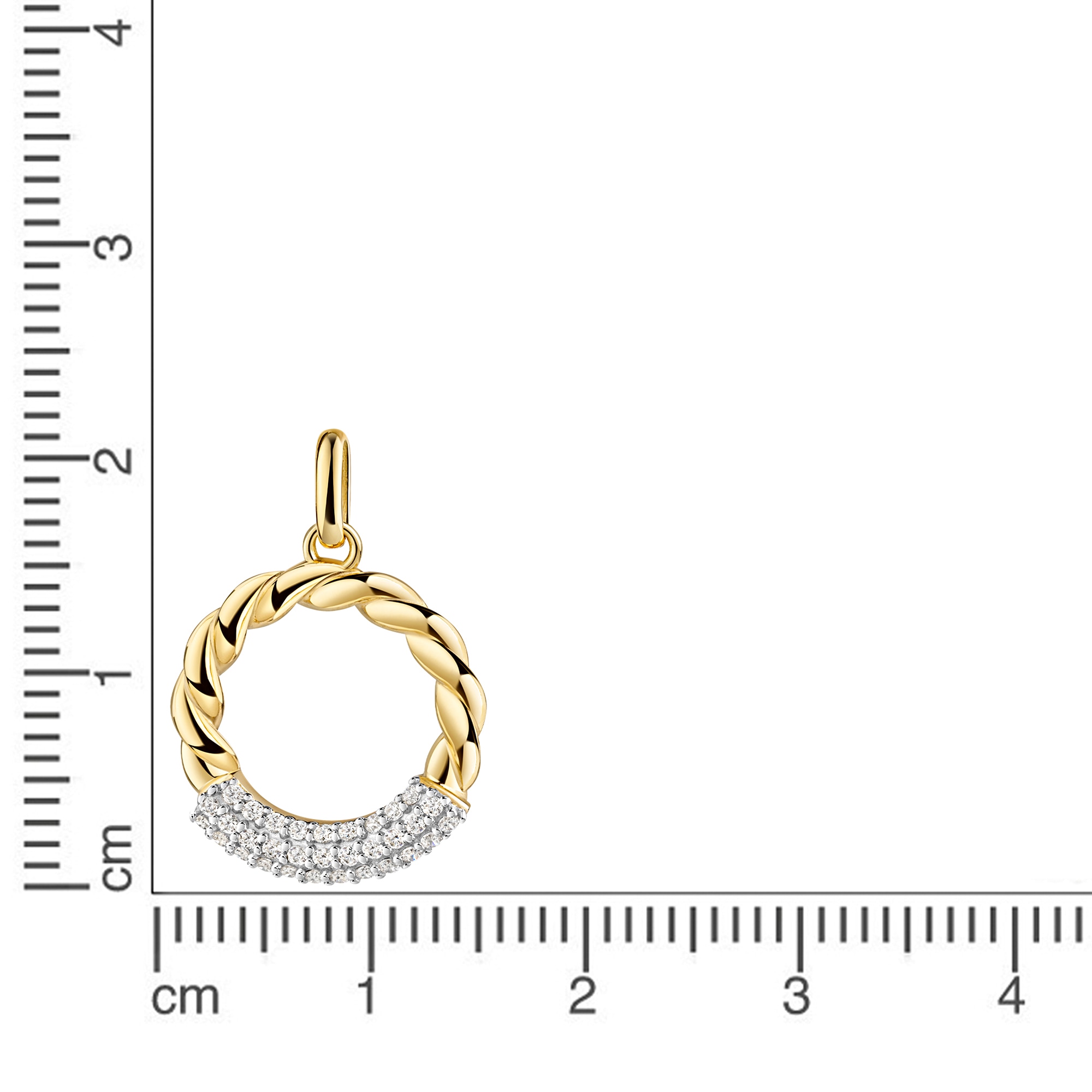 Firetti Kettenanhänger »Schmuck Geschenk Gold 333 Halsschmuck Anhänger Kreis rund Kordel«  mit Zirkonia (synth.)