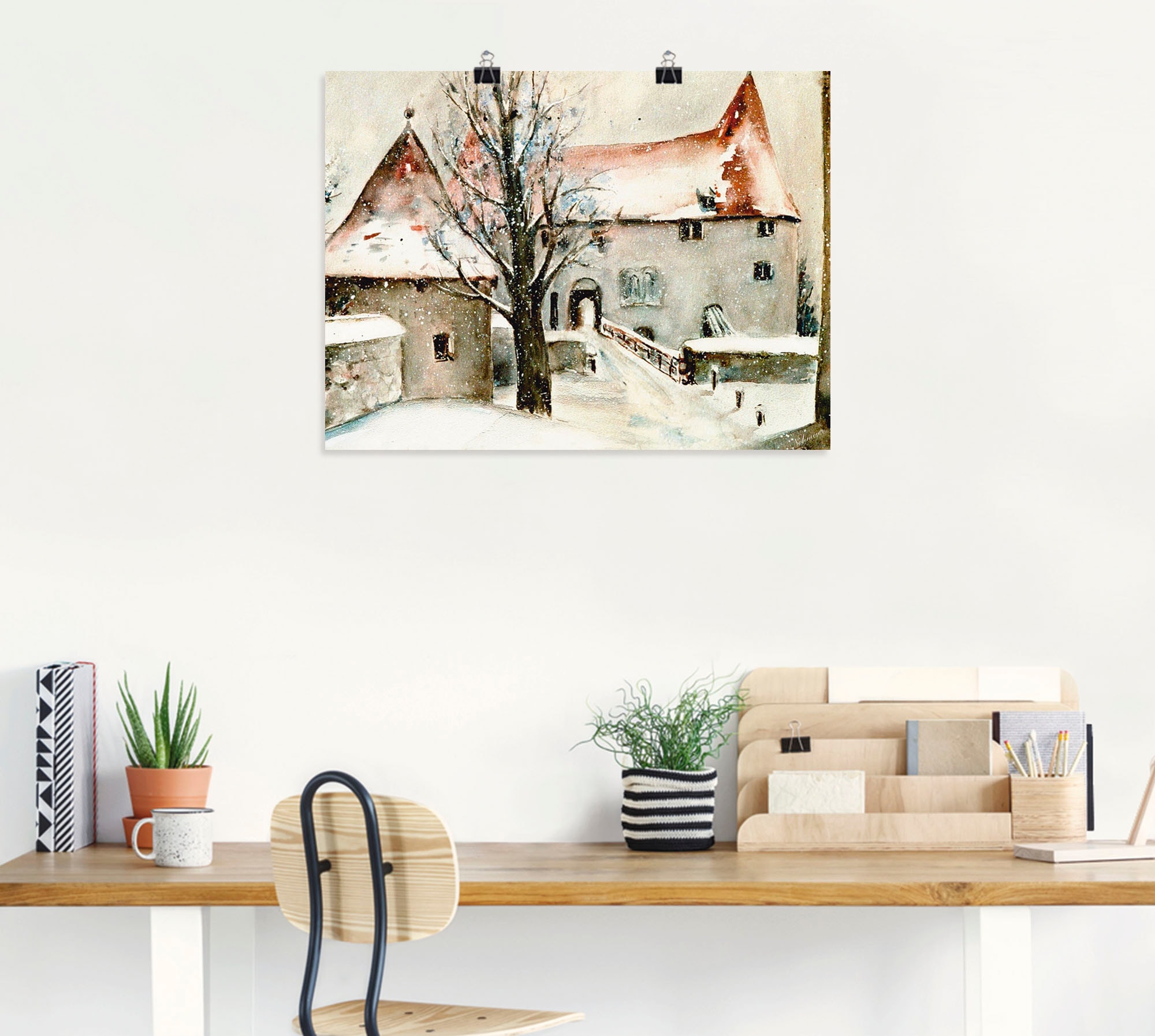 Artland Wandbild »Winter auf der Burg«, Gebäude, (1 St.), als Leinwandbild, Poster, Wandaufkleber in verschied. Größen