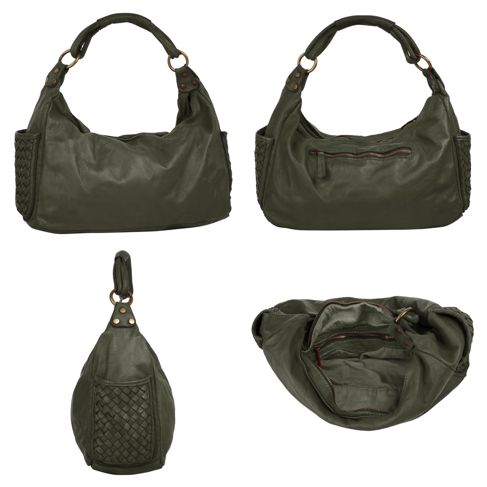 Samantha Look Henkeltasche, echt Leder, Made in Italy