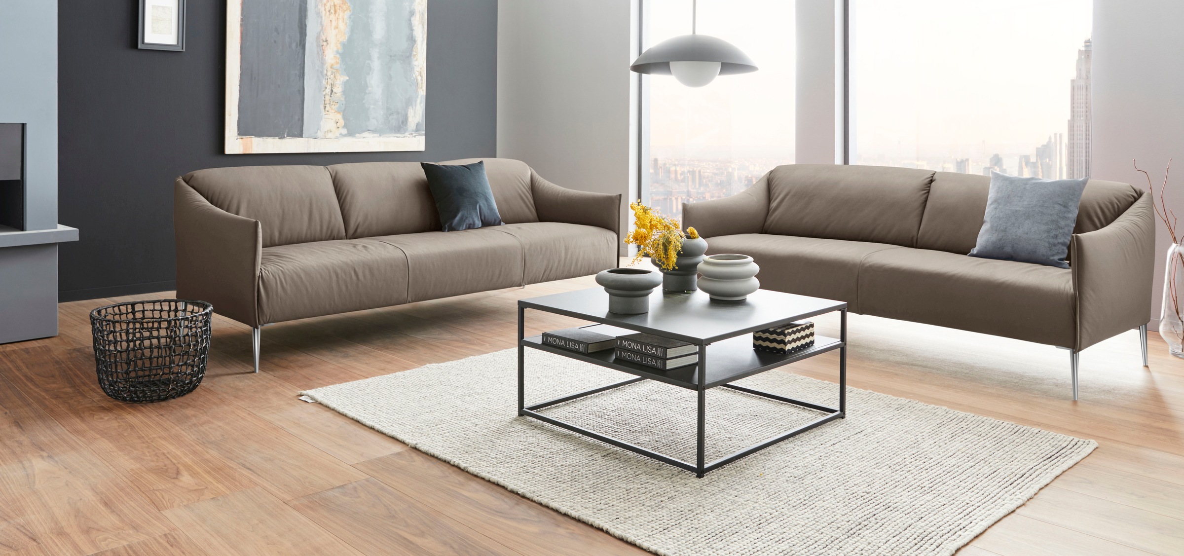 W.SCHILLIG 2,5-Sitzer »sally«, mit Metallfüßen in Chrom glänzend, Breite 194 cm