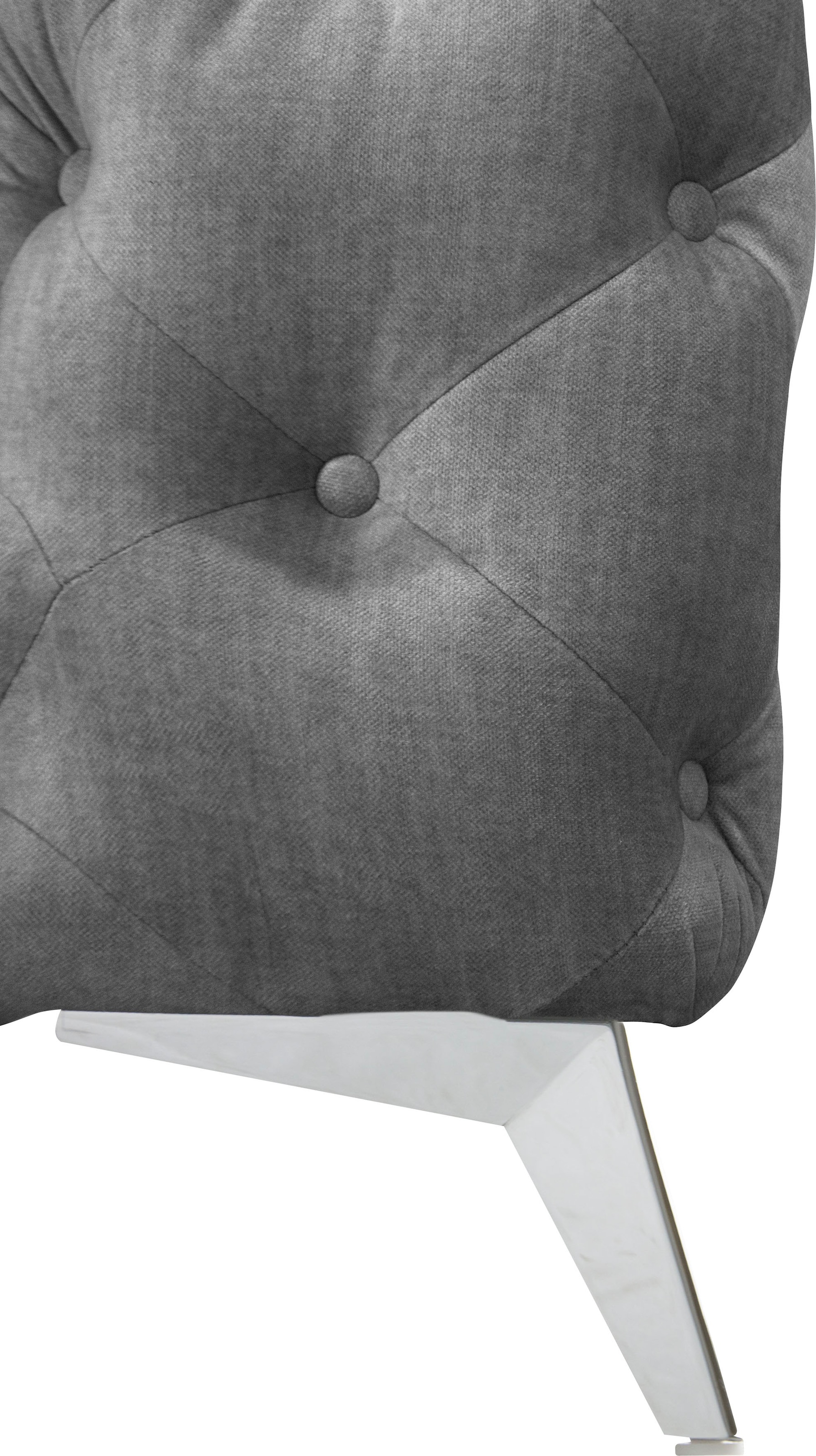 Leonique Chesterfield-Sofa »Ecksofa GLYNIS L-Form mit Wellenunterfederung, Maße B/T/H 264/204/75cm«, aufwändige Knopfheftung, moderne Chesterfield Optik, Fußfarbe wählbar