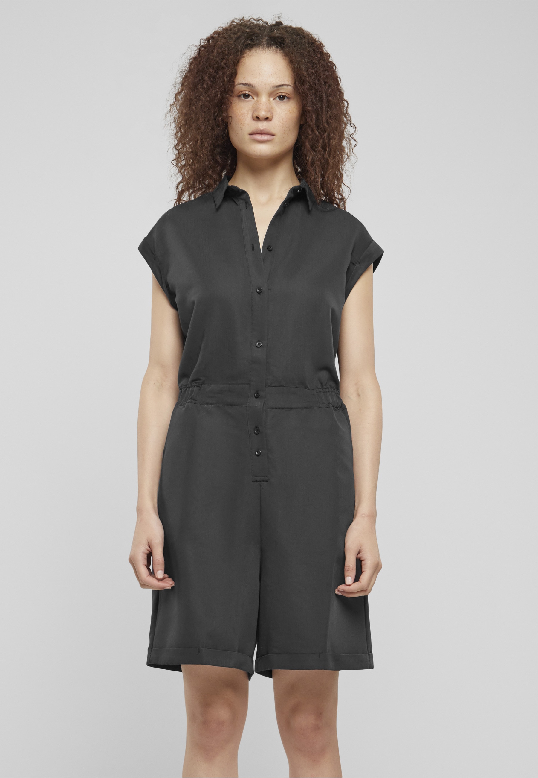 URBAN CLASSICS Jumpsuit »Urban Classics Damen Ladies Viscose Twill Jumpsuit« 1 Stk.