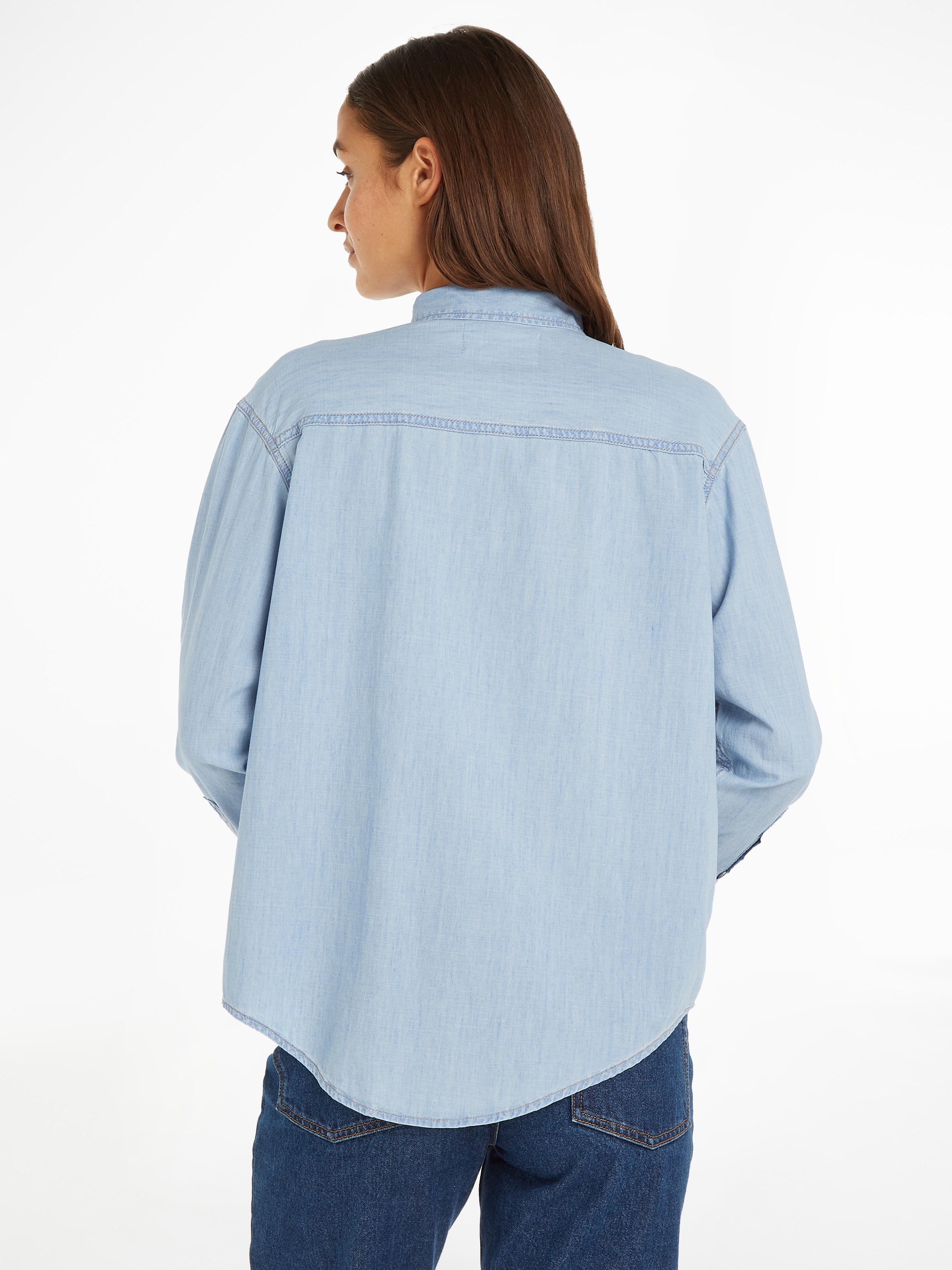 Calvin Klein Jeans Jeansbluse »OVERSIZED LS DENIM SHIRT«, mit Logopatch