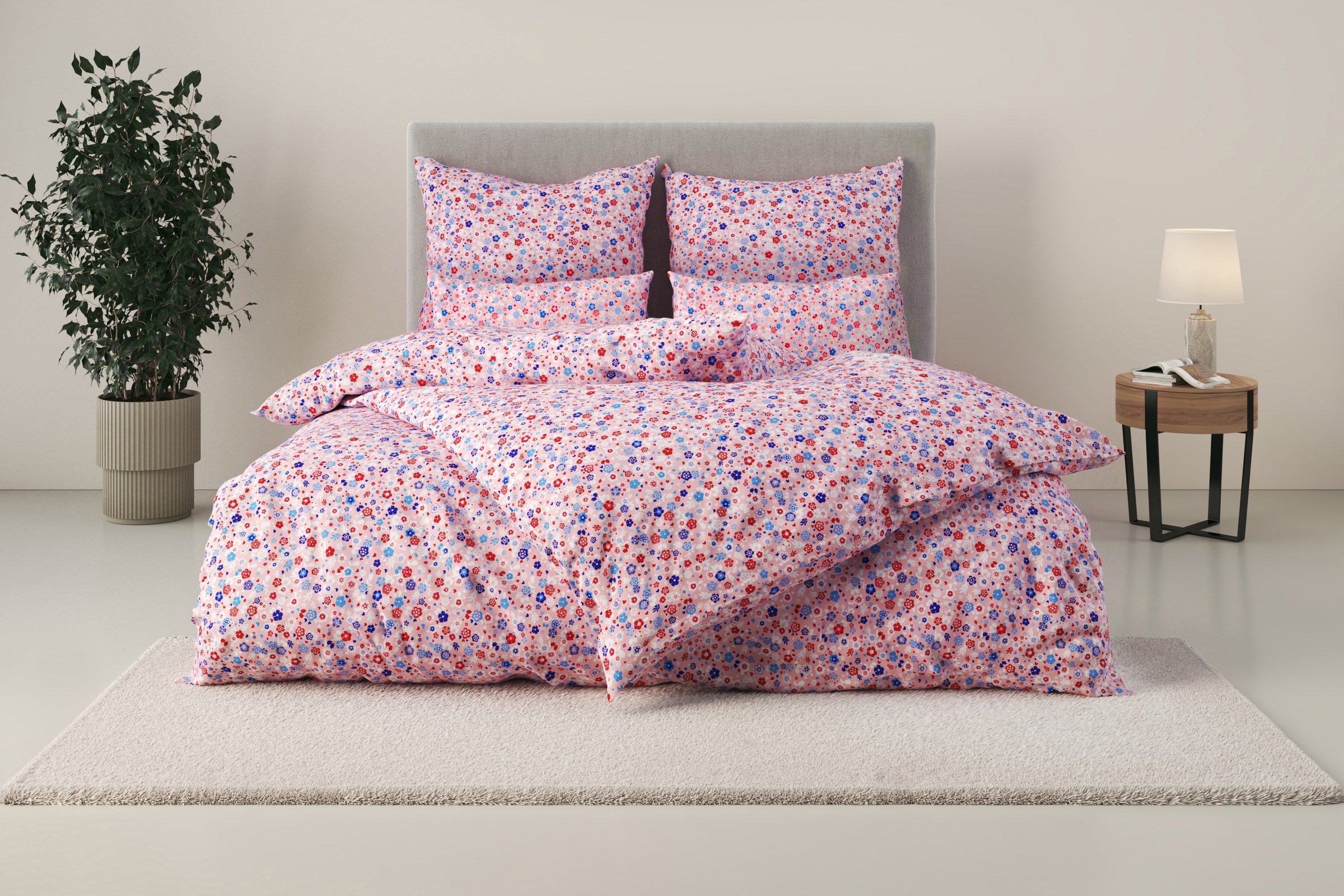 my home Bettwäsche »Mariby« 2 tlg. mit feinem Blümchen Design, skandinavisc günstig online kaufen