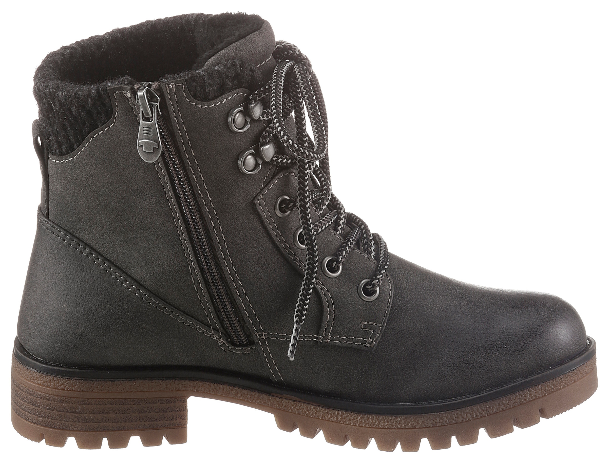 TOM TAILOR Schnürboots, mit Strickkragen