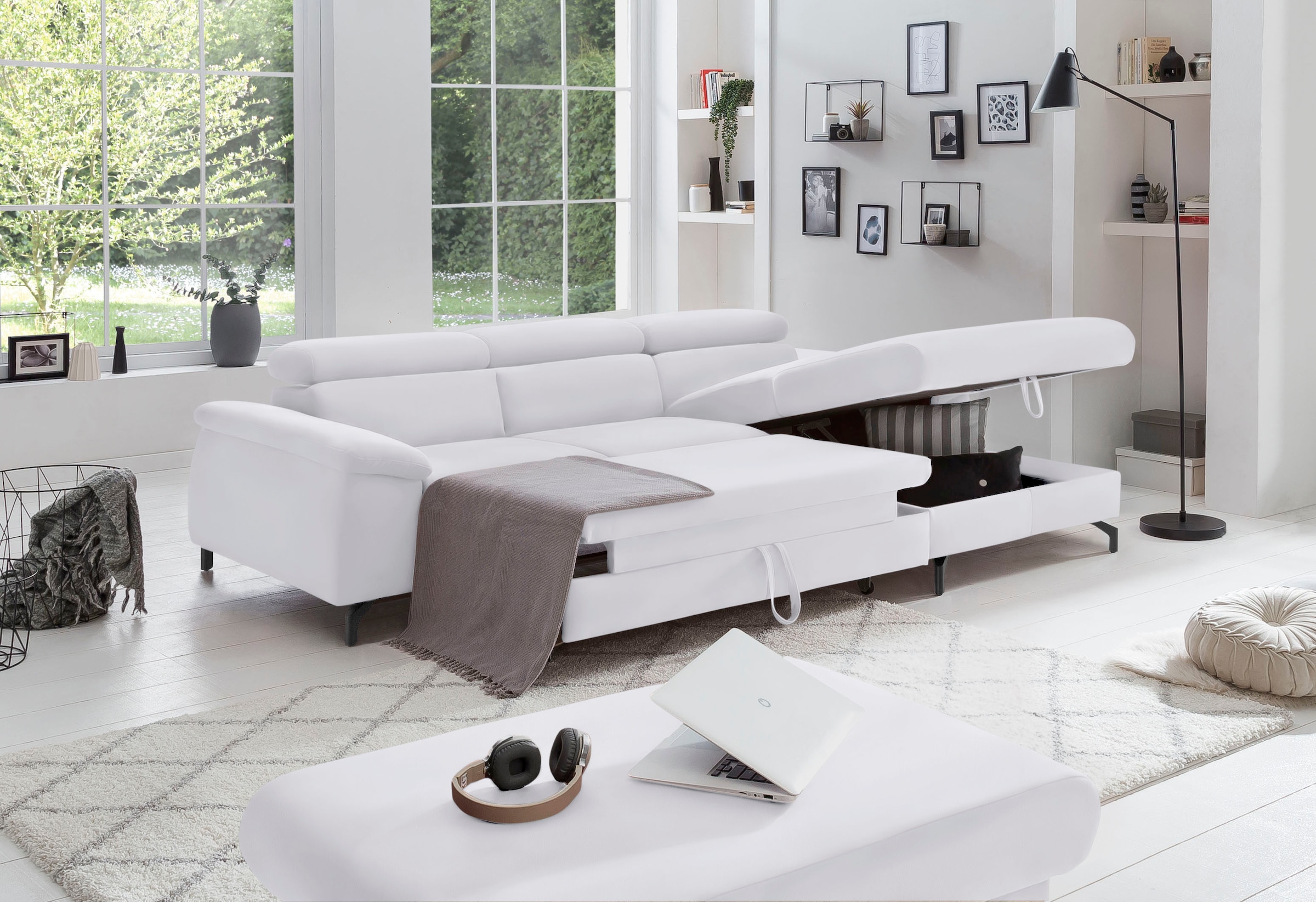 COTTA Ecksofa »Kitty L-Form«, mit Kopfteilverstellung, wahlweise mit Bettfunktion & Bettkasten