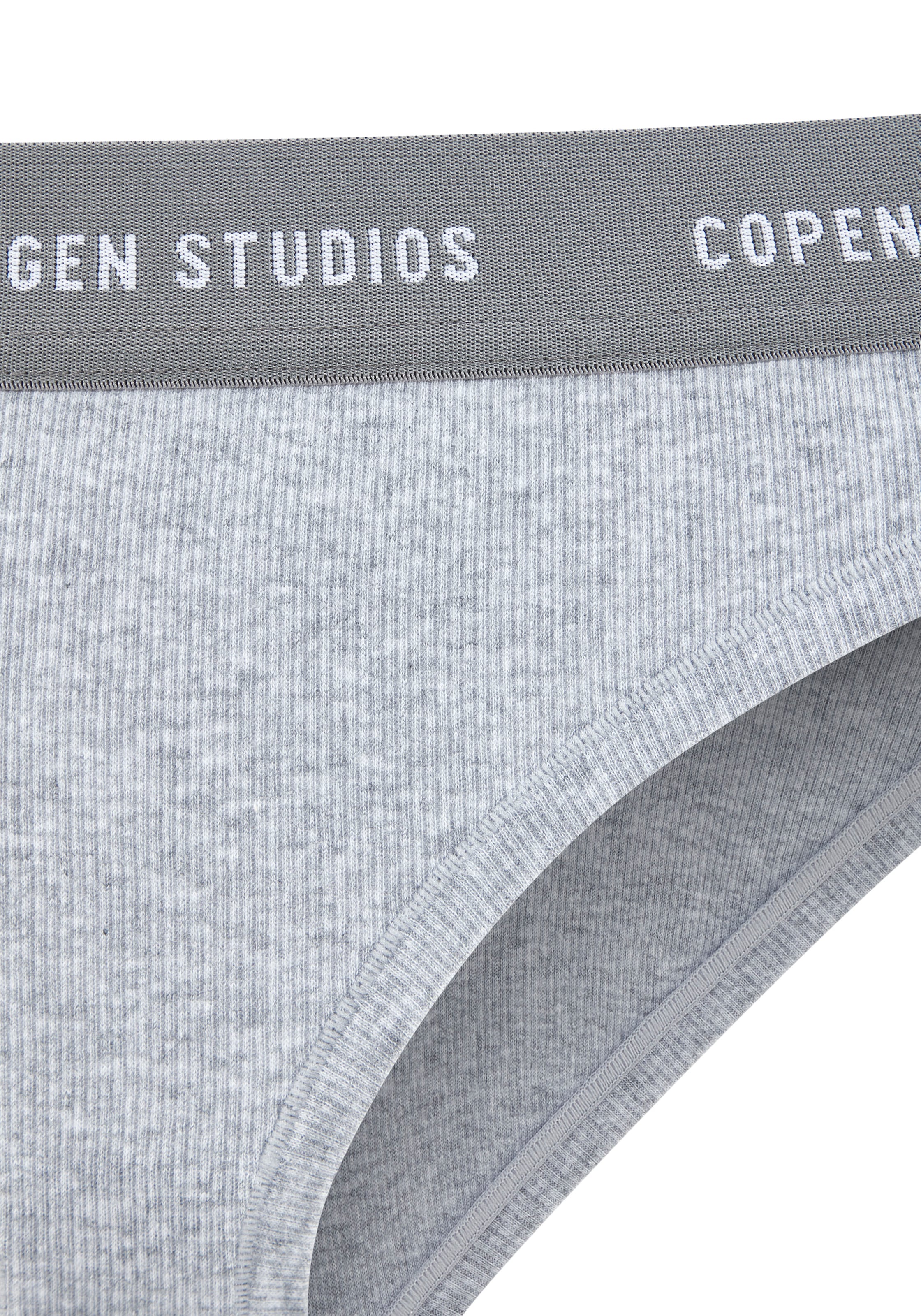 Copenhagen Studios Bikinislip »mit softem Logobund«, (2er-Pack), aus gerippter Bio-Baumwollqualität