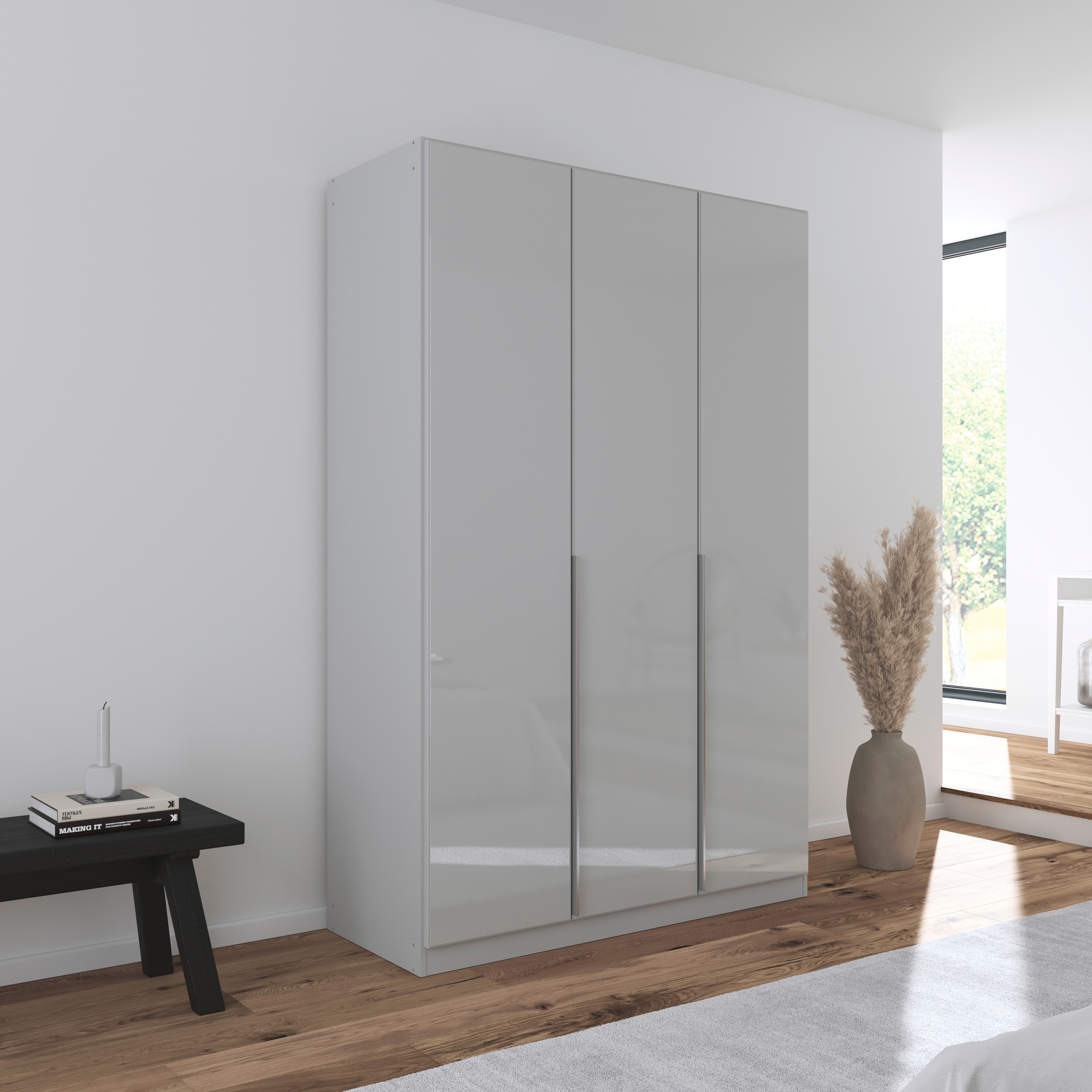 rauch Drehtürenschrank »Kleiderschrank Kleiderschränke Schrank Garderobe AGORDO mit Glasfront«, (in zwei Griff-Farben), durchdachte Innenausstattung, in 6 Breiten und 2 Höhen MADE IN GERMANY