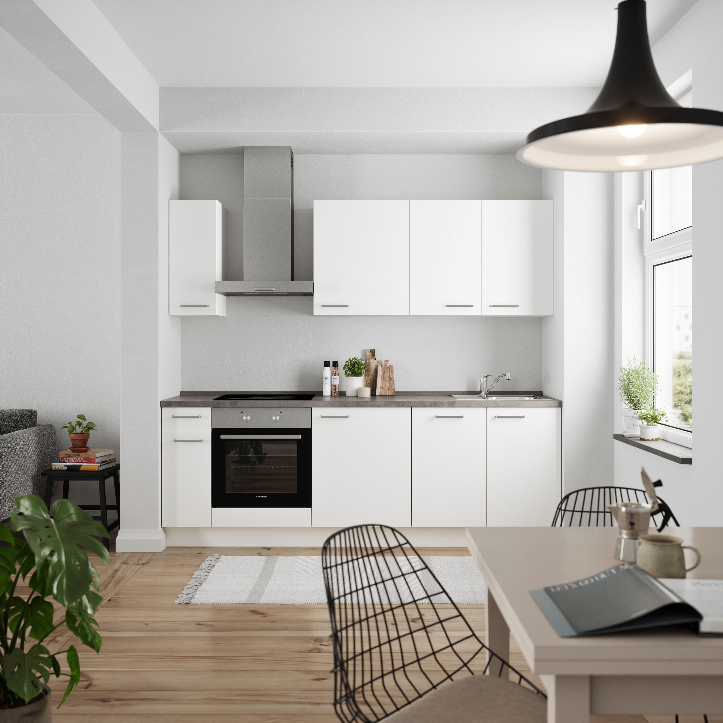 nobilia® Küchenzeile »"Touch I"«, vormontiert, Ausrichtung wählbar, Breite 240 cm, wahlw. mit E-Geräten