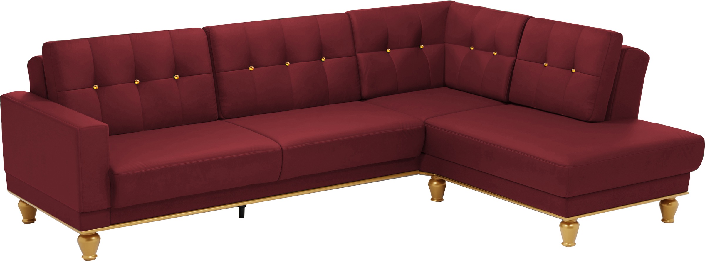 sit&more Ecksofa »Orient 5 L-Form«, mit Strass-Stein, wahlweise mit Bettfunktion und Bettkasten
