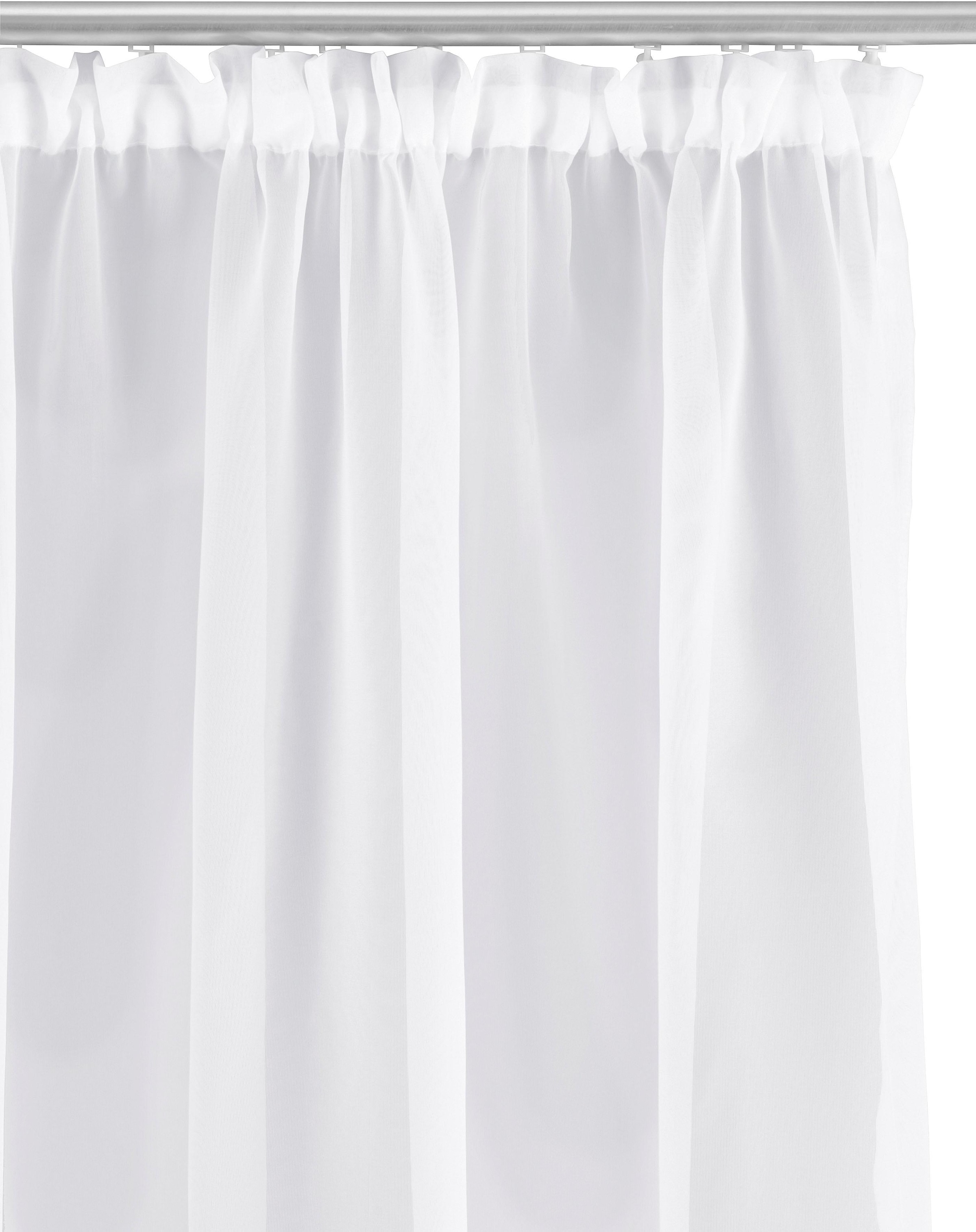 my home Gardine »XANA mit Ösen, Kräuselband oder Schlaufen«, (2 St.), Bestseller, einfarbig, 1 bzw. 2 Schals, pflegeleicht, Schal