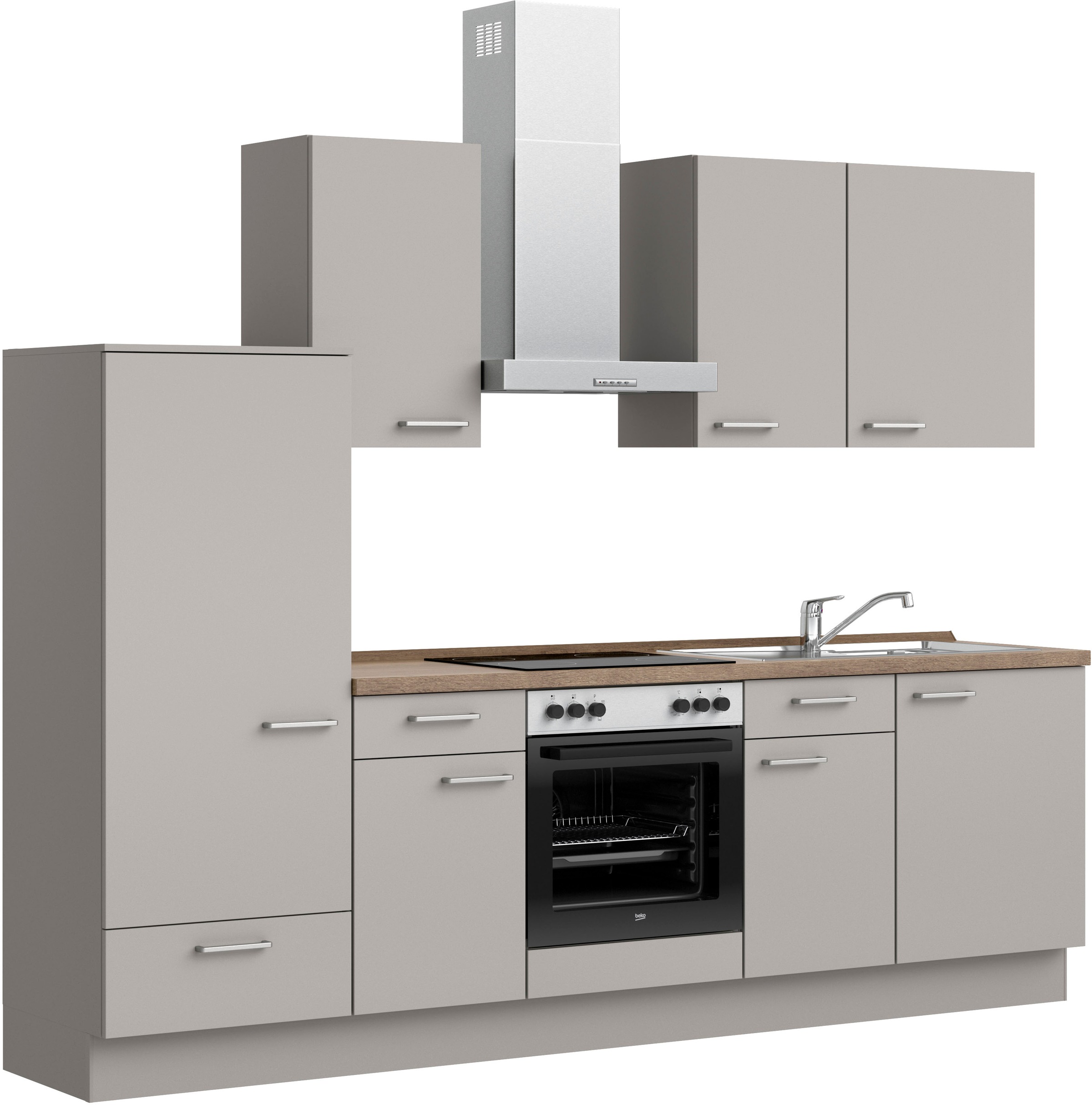 nobilia® Küchenzeile »"Touch I"«, vormontiert, Ausrichtung wählbar, Breite 270 cm, wahlw. mit E-Geräten