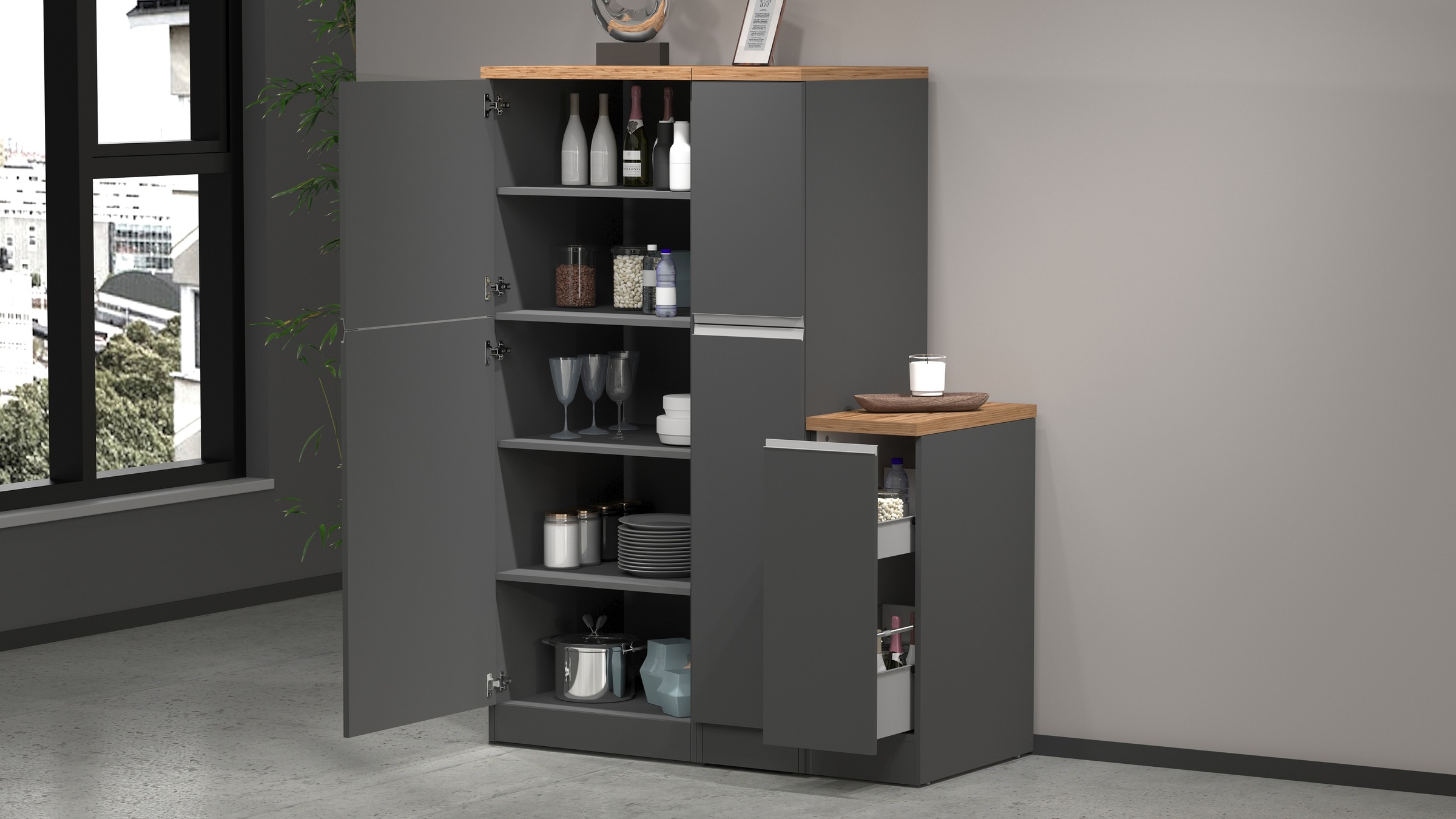 KOCHSTATION Apothekerschrank »KS-Sole,Apothekerkommode«, Breite/Höhe 30/85 günstig online kaufen